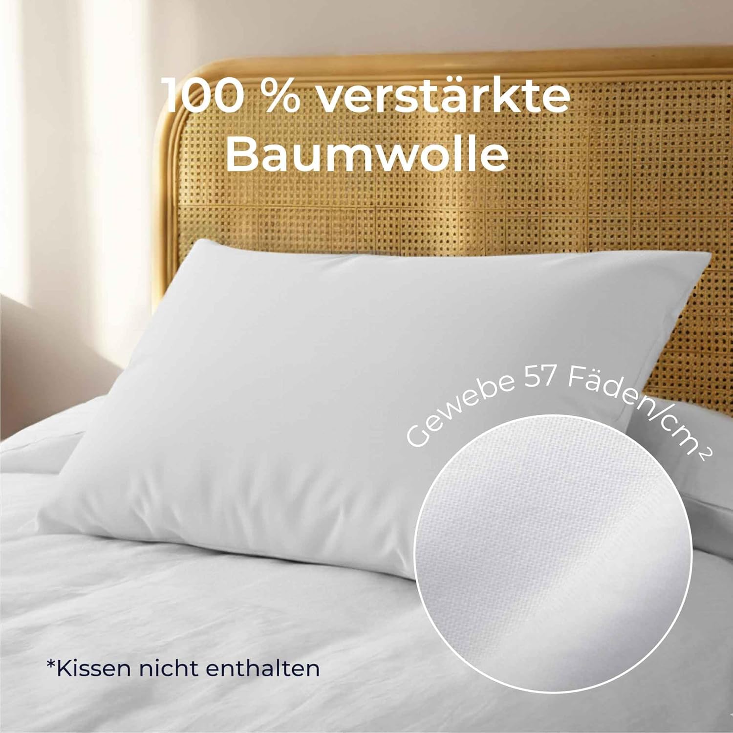 Thumbnail 2 de Kissenbezug Renforcé Baumwolle 40x80 Weiss