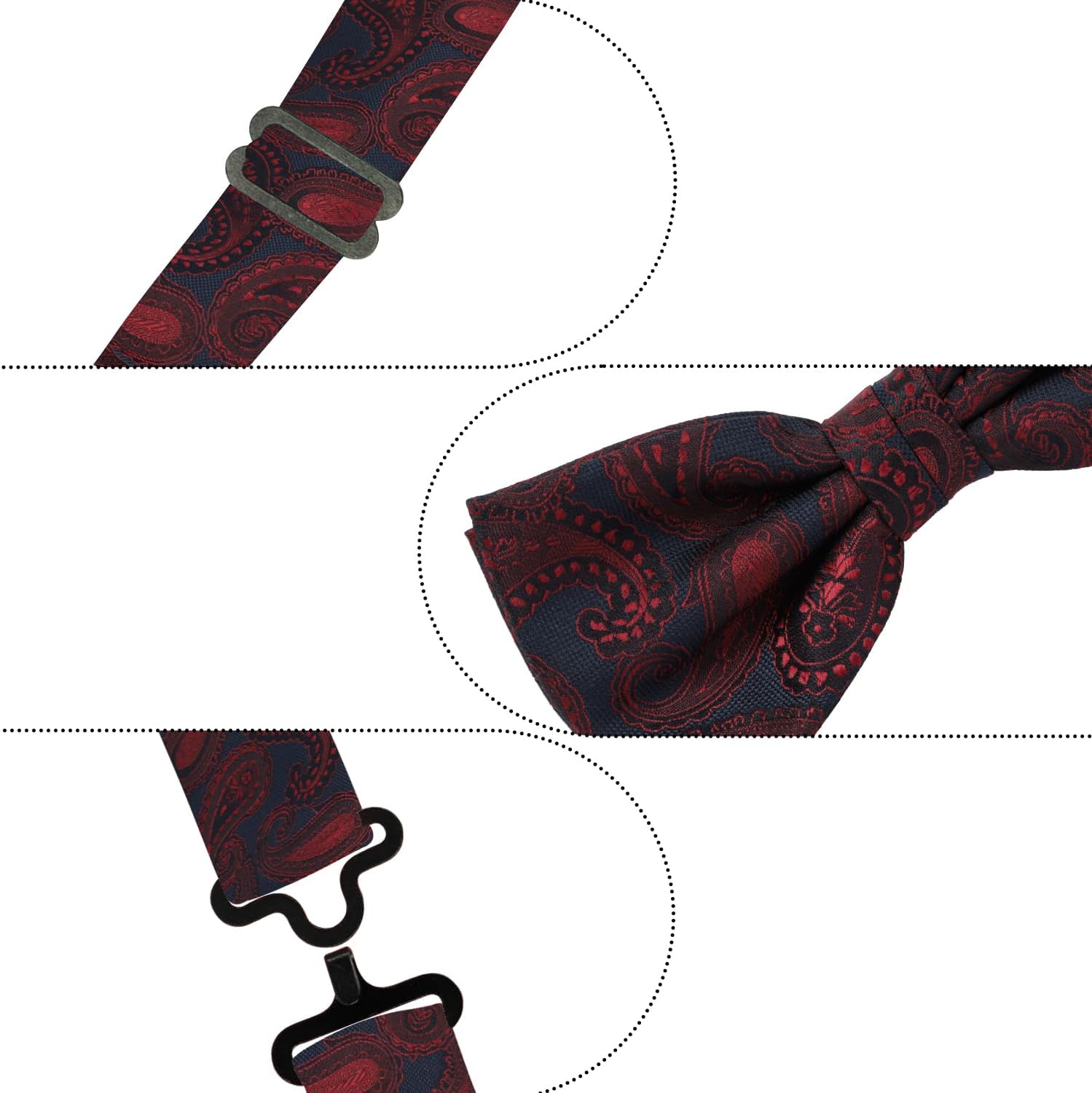 Thumbnail 2 de PAPA LEGGENDA Paisley Pre-Tied Bow Tie, Silk Blend