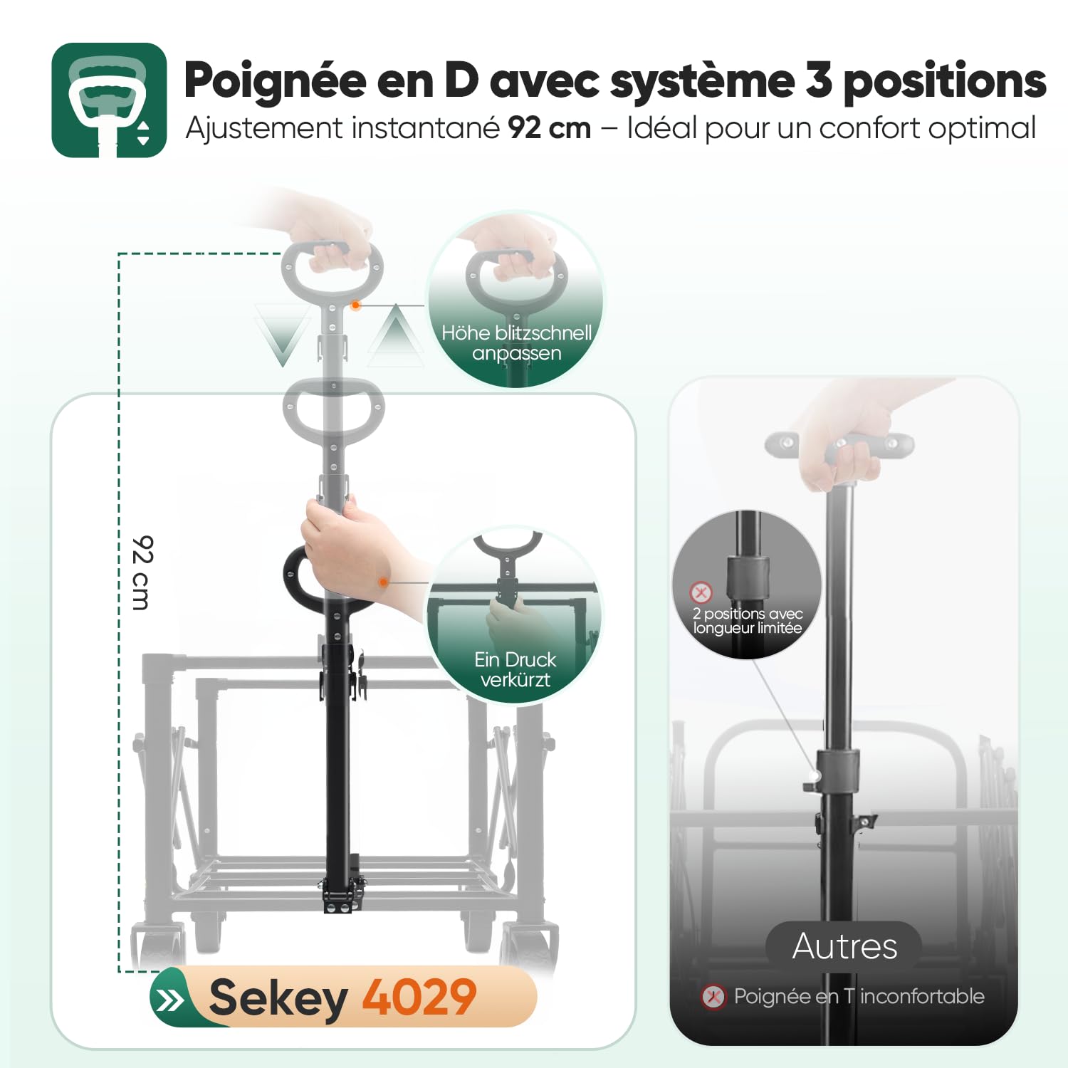 Thumbnail 2 de Sekey Chariot Pliable 60L 80 kg Noir