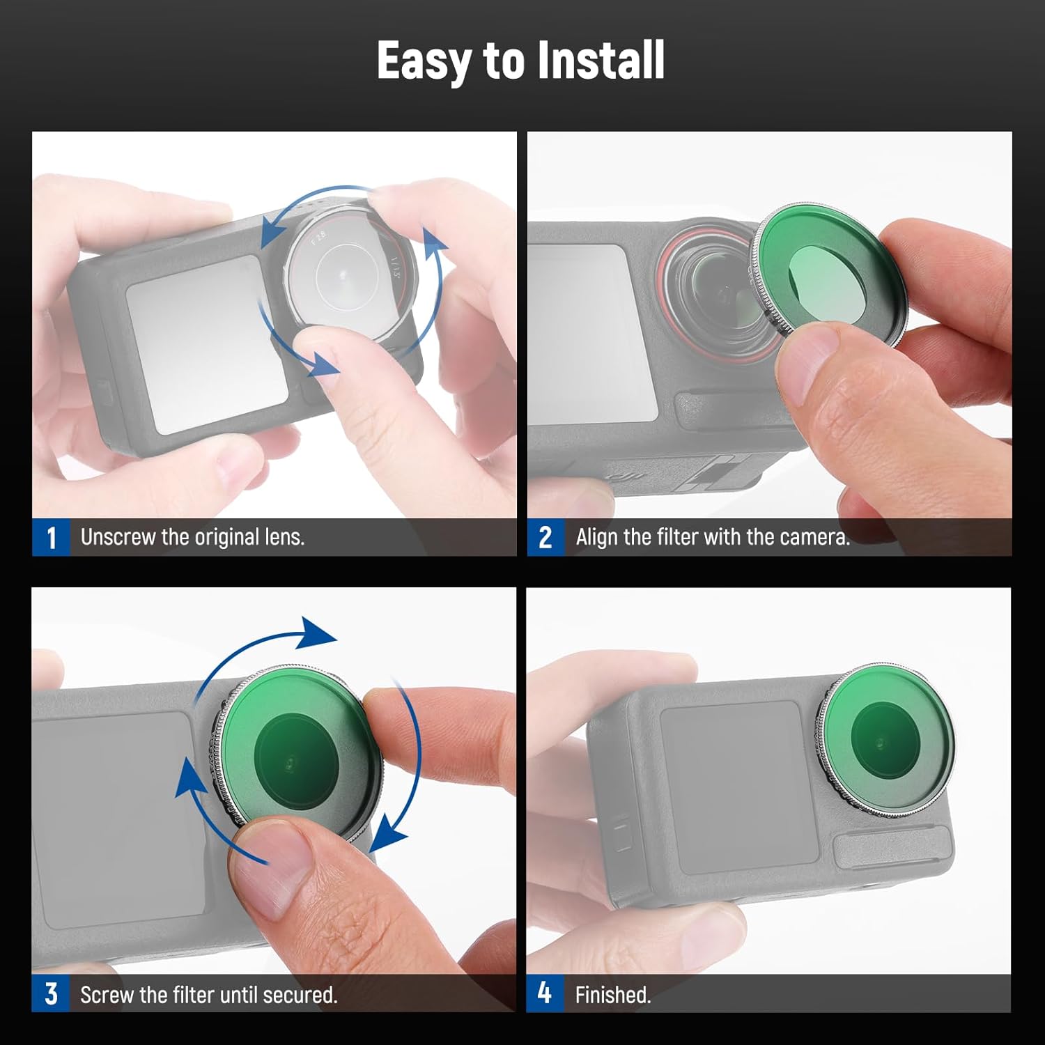 Thumbnail 6 de NEEWER Filtro CPL FL-N49 per DJI Osmo Action 5 Pro e Action 4: polarizzatore circolare regolabile