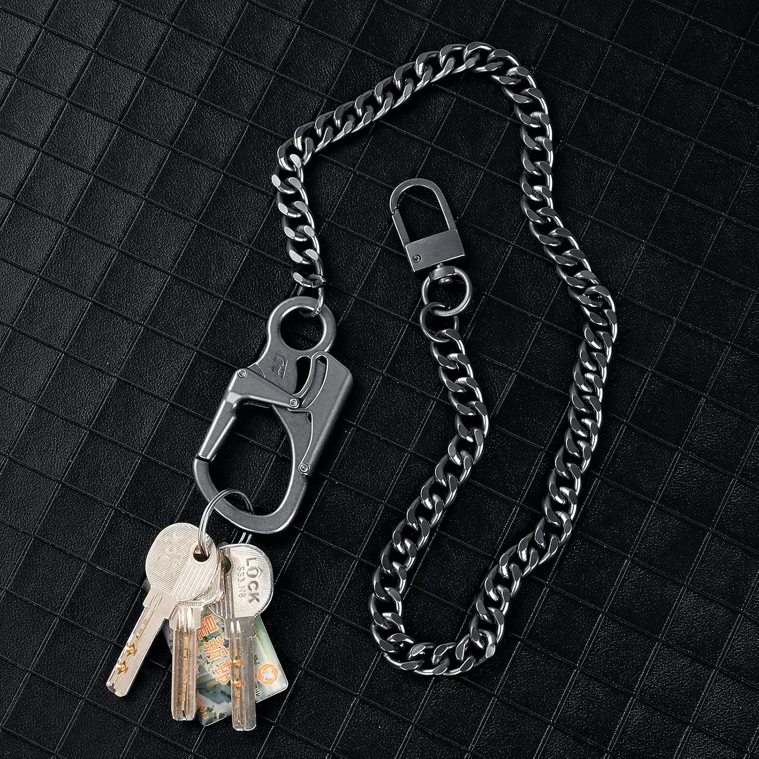 Thumbnail 5 de Chaîne de portefeuille homme Ahiller avec mousqueton en alliage et chaîne en acier inoxydable (gris acier)