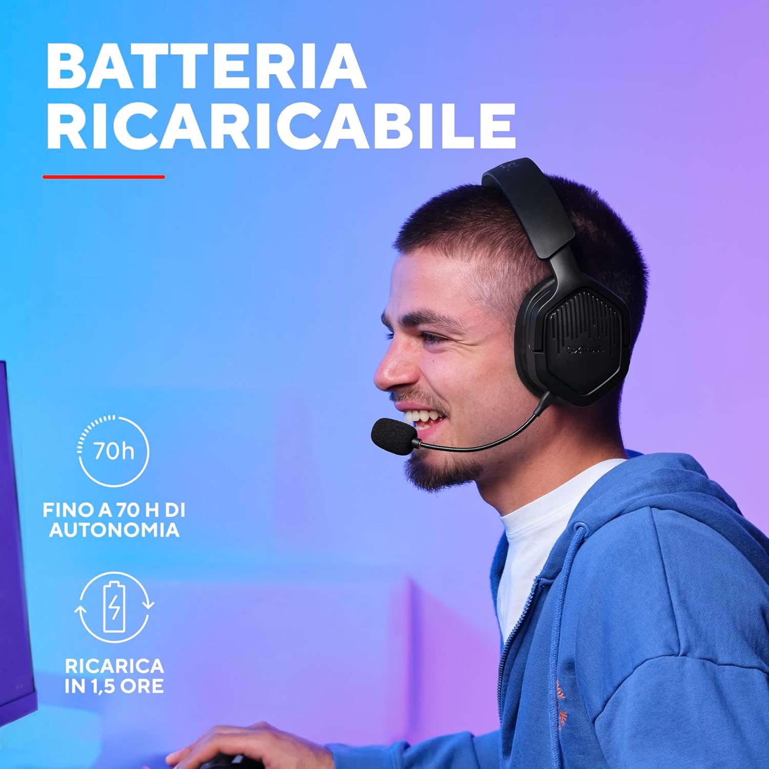 Thumbnail 5 de Trust Gaming GXTrust 1493 Ravox Cuffie Gaming Wireless