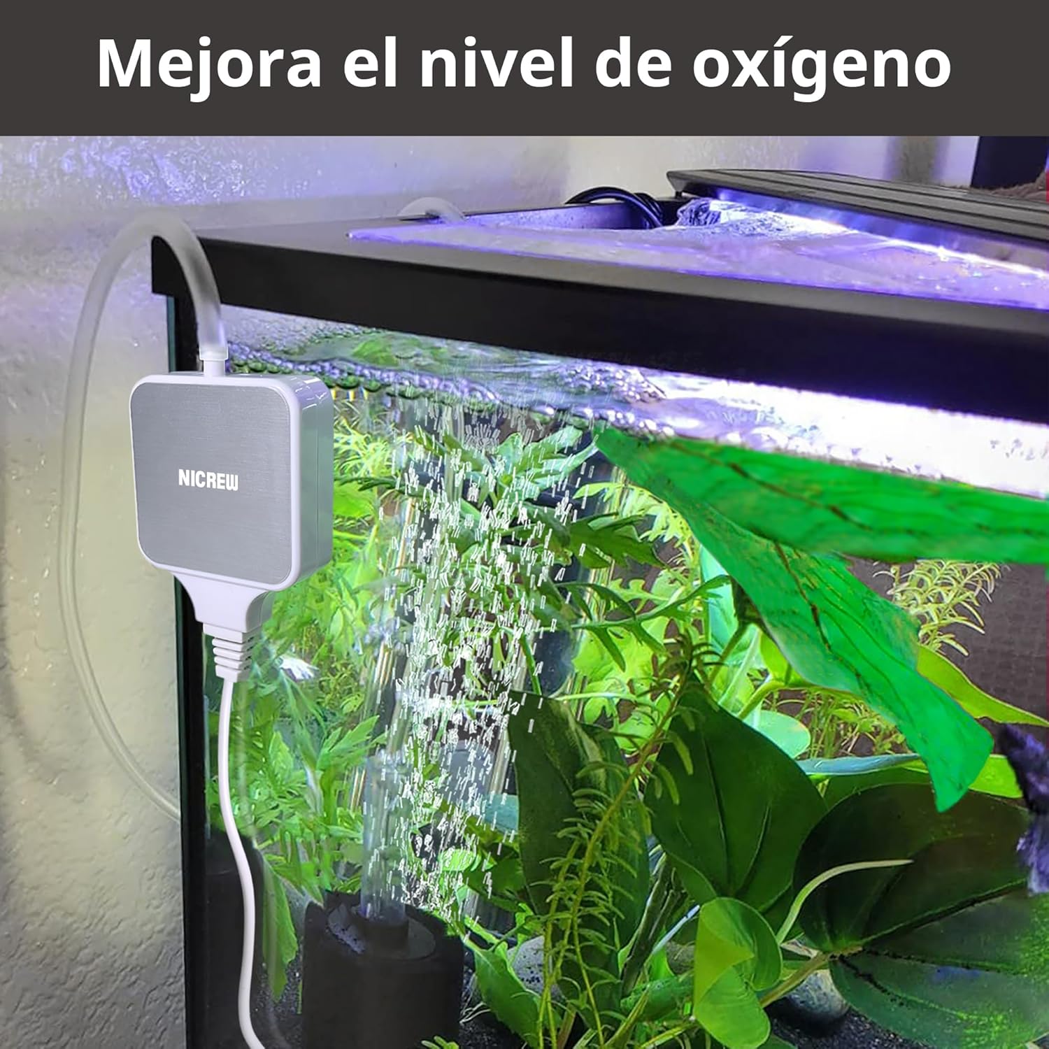 Detalle de NICREW Oxigenador Acuario Ultra-Silencioso 18 L/h