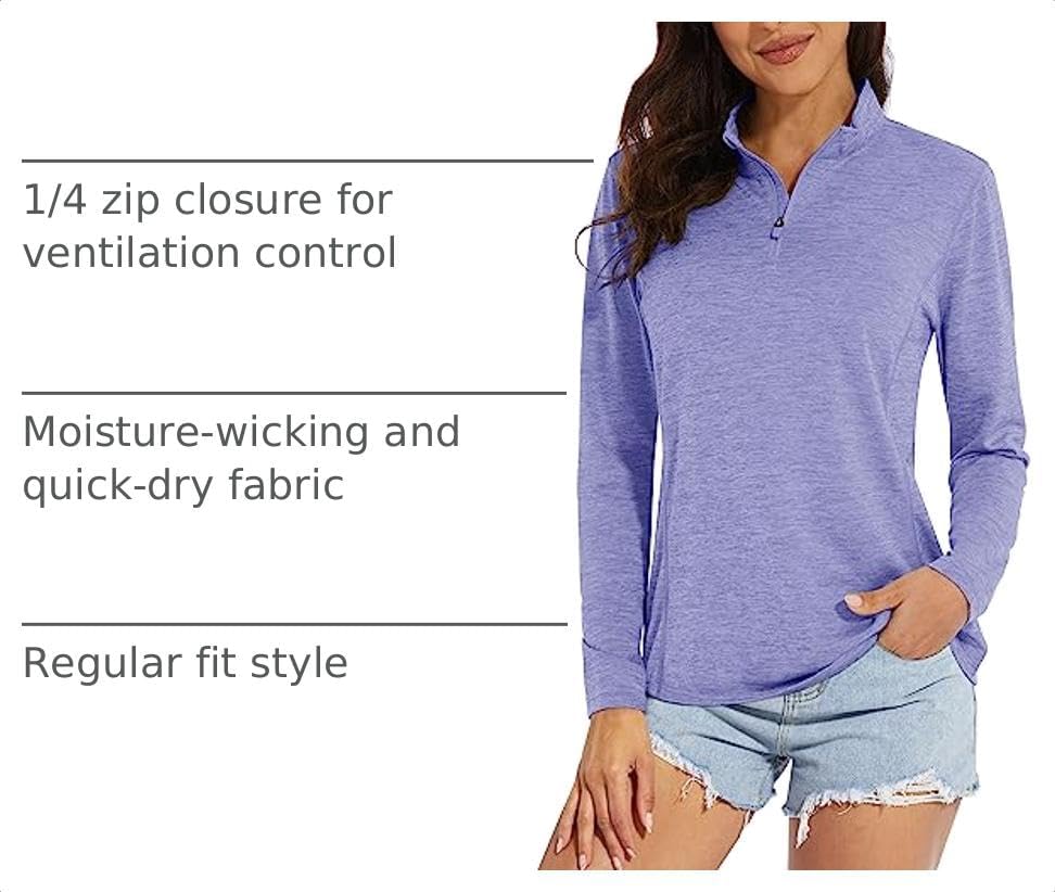Detalle 2 de MAGCOMSEN Women’s UPF 50+ Long Sleeve 1/4 Zip Quick-Dry Sun Shirt