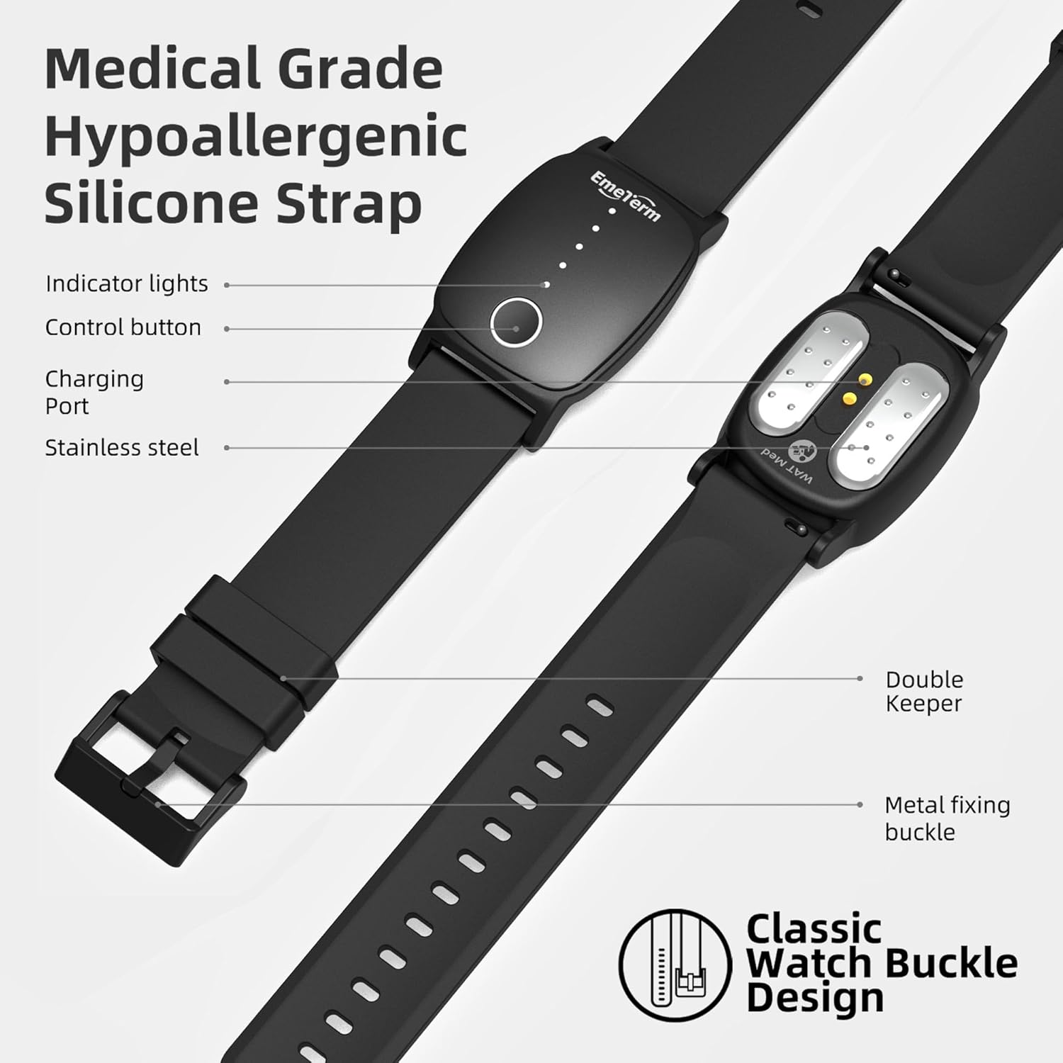 Detalle 2 de EmeTerm Explore Classic FDA-Cleared Anti-Nausea Wristband: Non-Drowsy Motion Sickness Relief