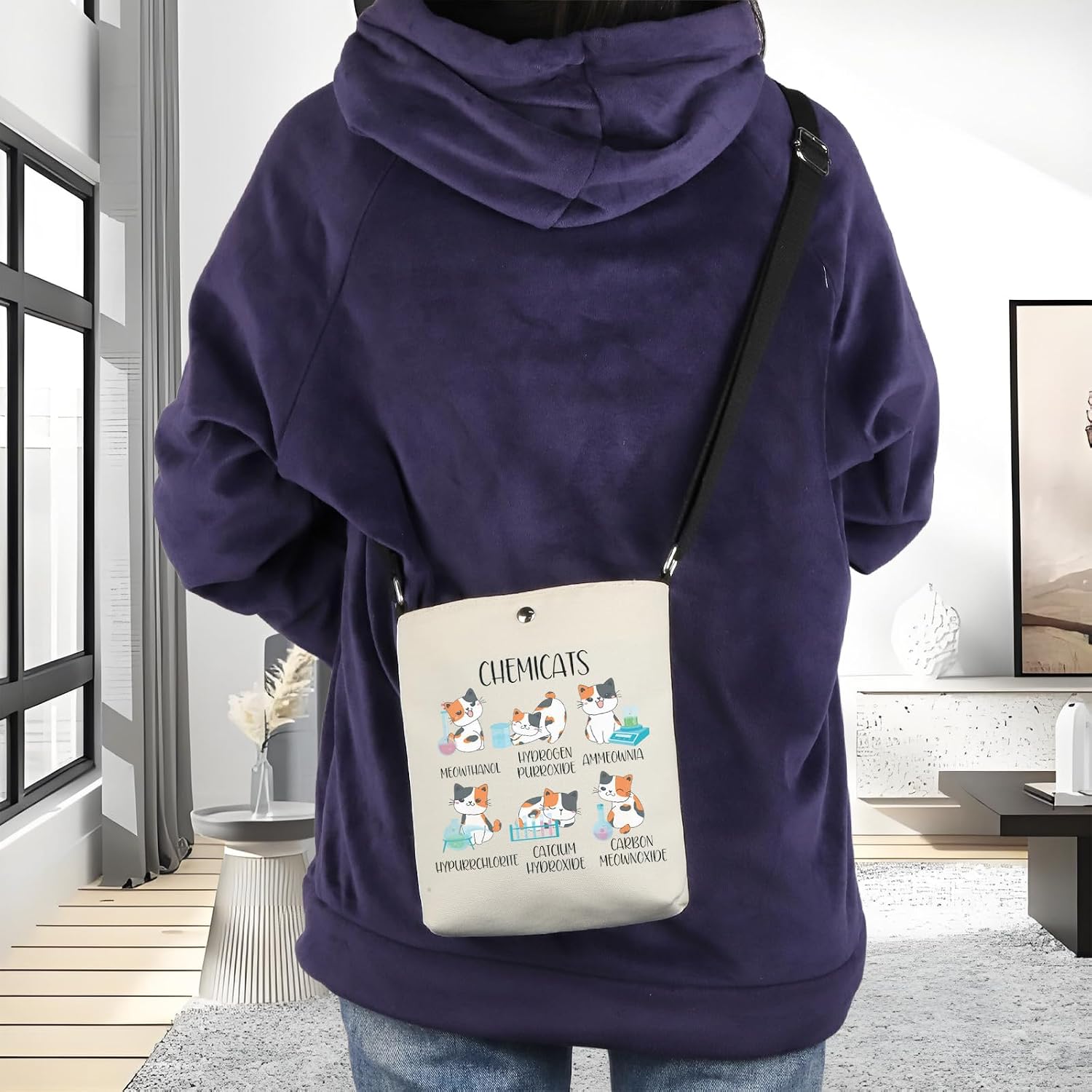 Thumbnail 4 de JTOUK Chemicats Tote Bag Chemistry Cat Gift