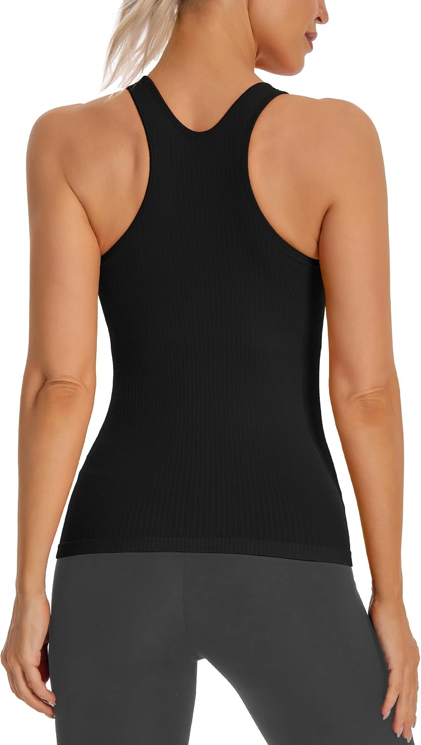 Detalle 2 de MathCat Women's Workout Tank Top with Built-in Bra, Seamless Racerback