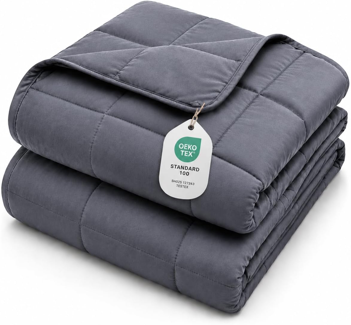 Detalle de L'AGRATY Weighted Blanket 15lbs, 48"x72"