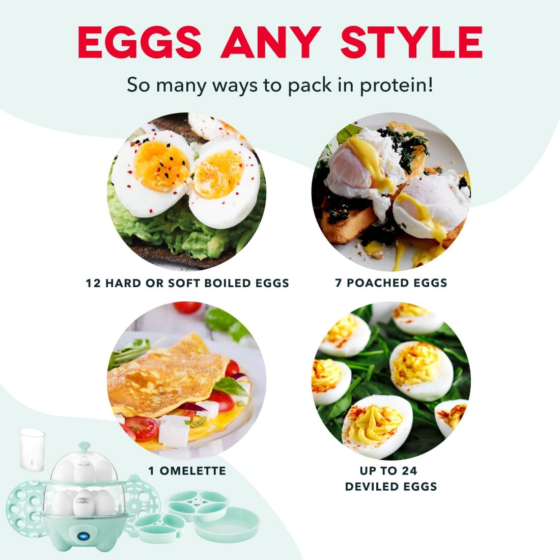 Detalle 2 de Dash Deluxe Egg Cooker Holds 12 Eggs