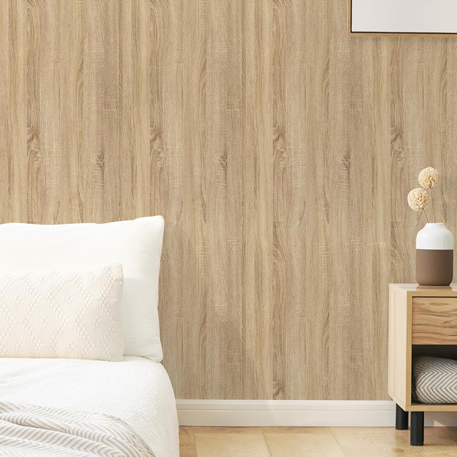 Thumbnail 5 de Abyssaly Oak Brown Wood Effect Vinyl Wrap: Self-Adhesive, Removable & Durable