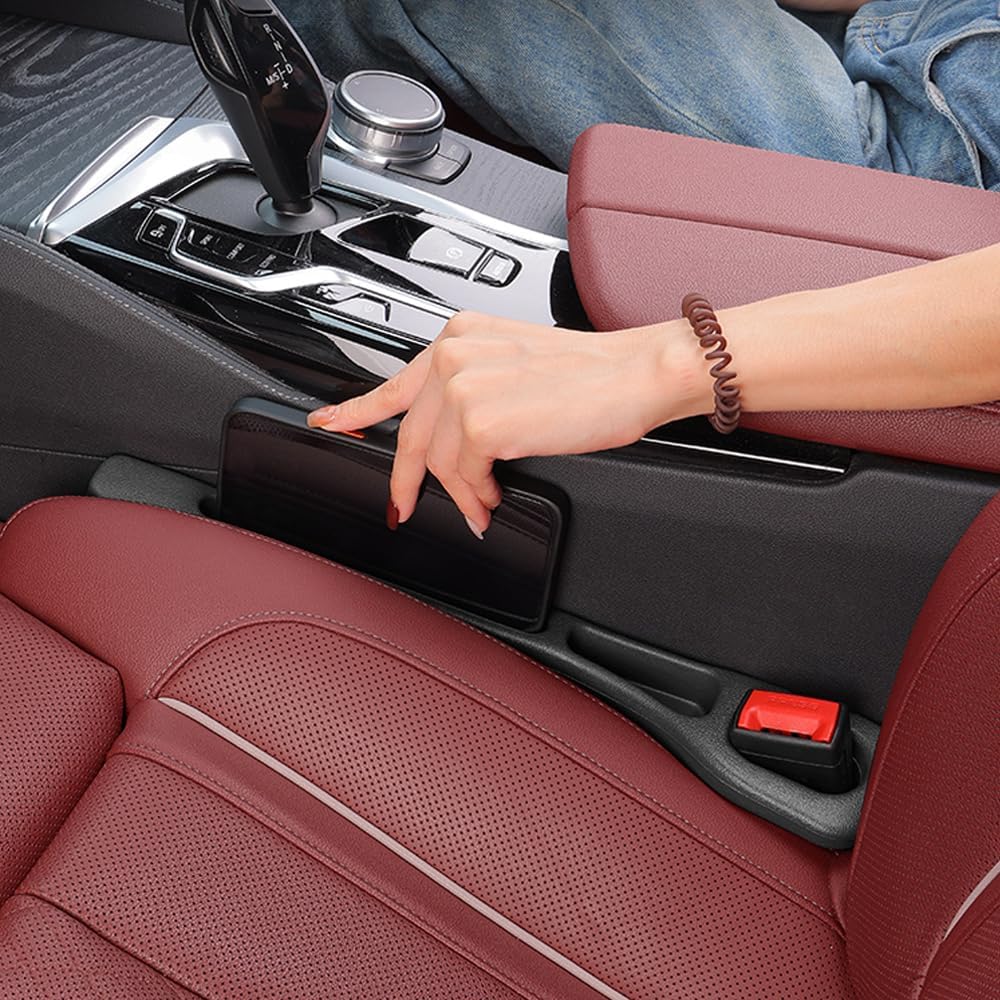 Detalle de YLXGT Car Seat Gap Filler Organizer (Universal) for SUV/Truck/Sedan, Black, 2-Pack