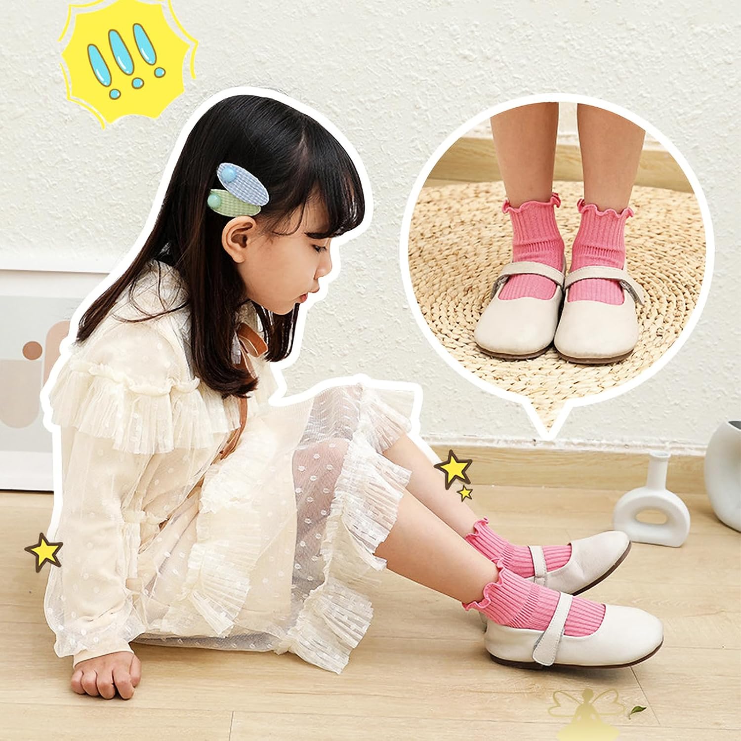 Thumbnail 2 de DRESHOW Infant Non-slip Ruffle Lace Socks