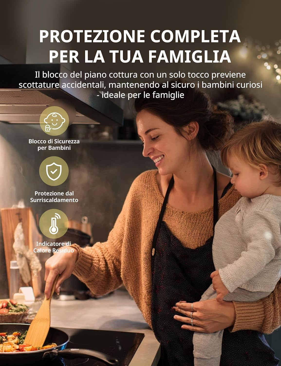 Thumbnail 5 de Comfee CIH741F238K0 piano cottura a induzione 7200 W con 4 fuochi, 9 livelli e funzione Boost