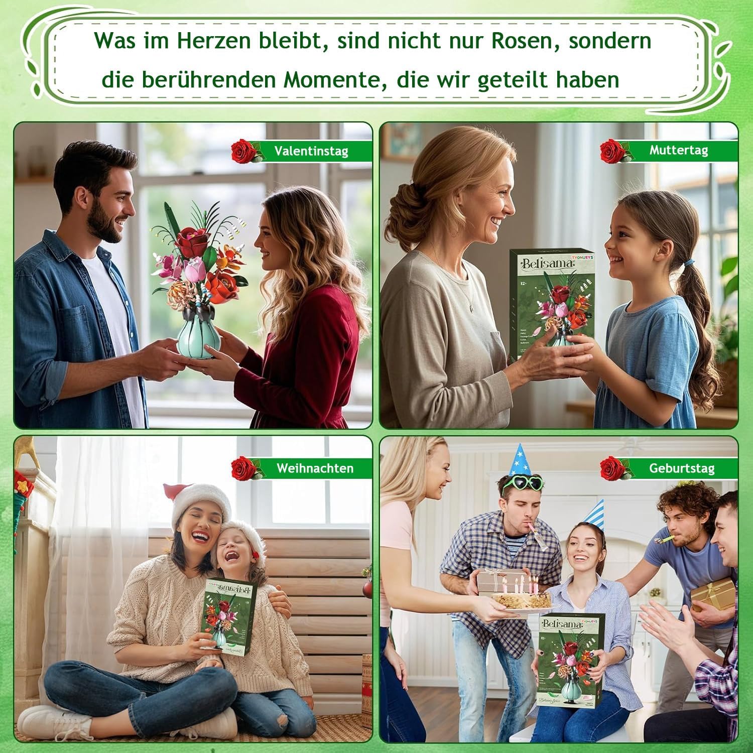 Thumbnail 4 de TYONUEYS 566 Teile Blumen Bauspielzeugset