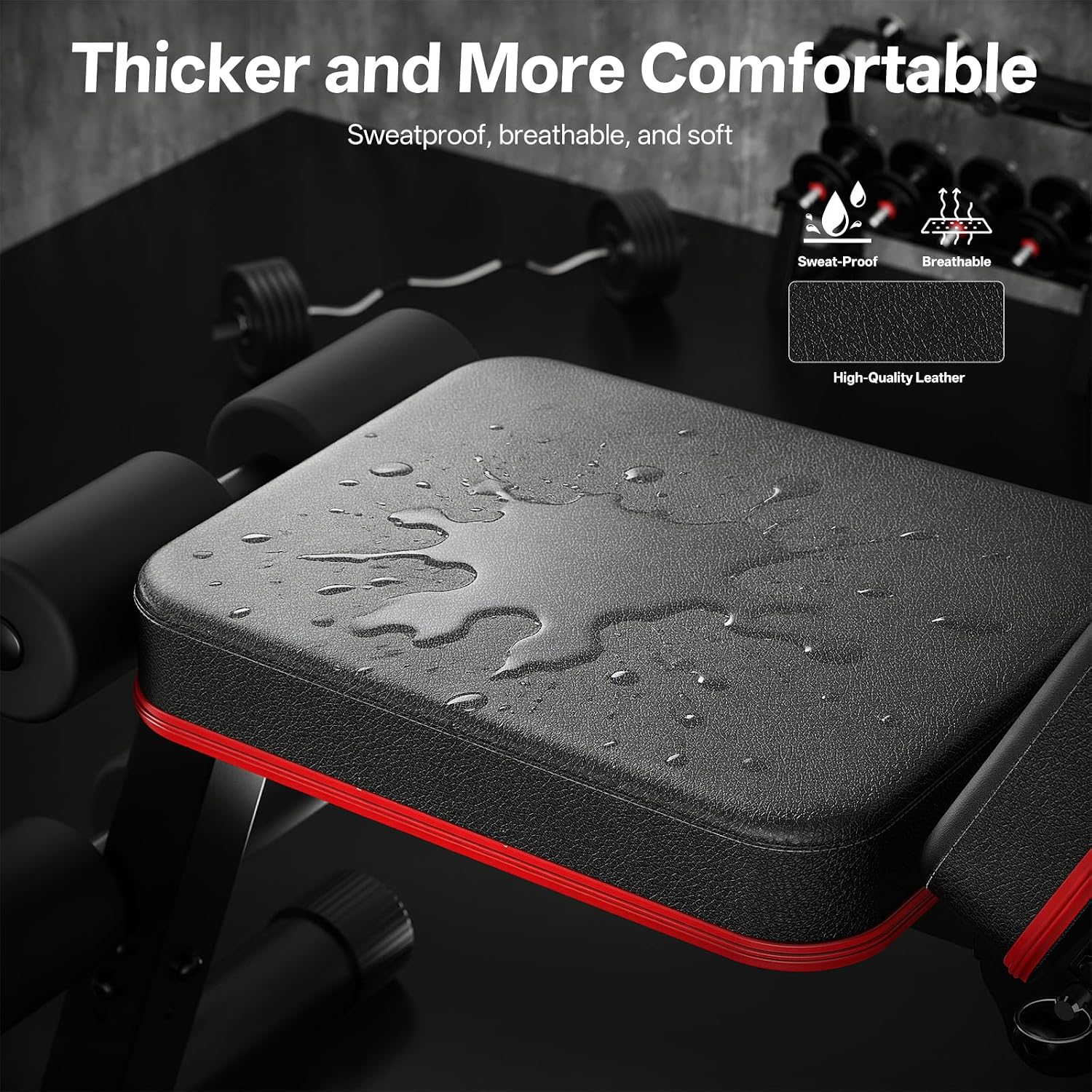 Detalle de PASYOU Adjustable Weight Bench, Foldable Incline, Decline and Flat Positions