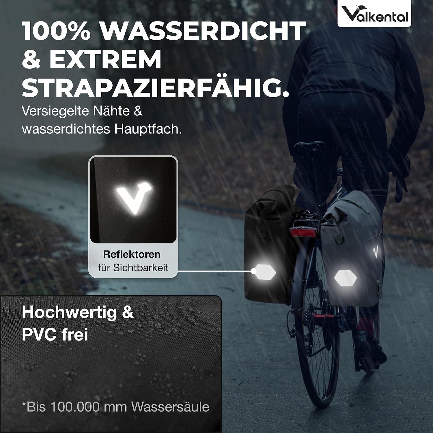Thumbnail 4 de Valkental Große & wasserdichte Gepäckträgertasche 28L