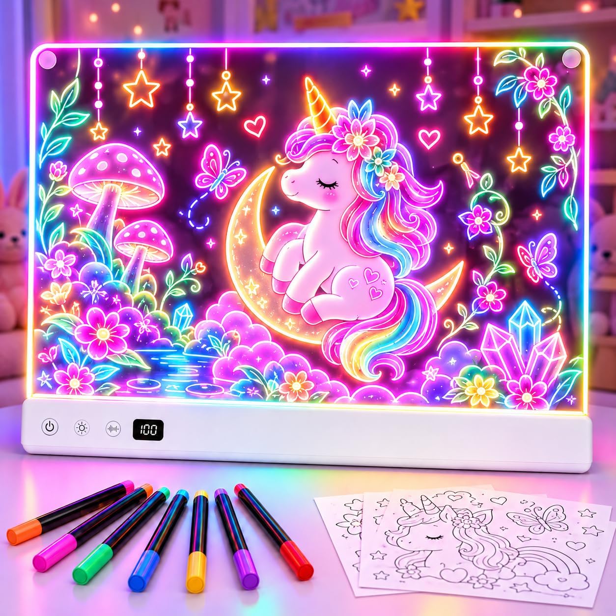 Detalle de Honesorn JSK-X18 16-Inch LED Drawing Board with 16 Light Effects