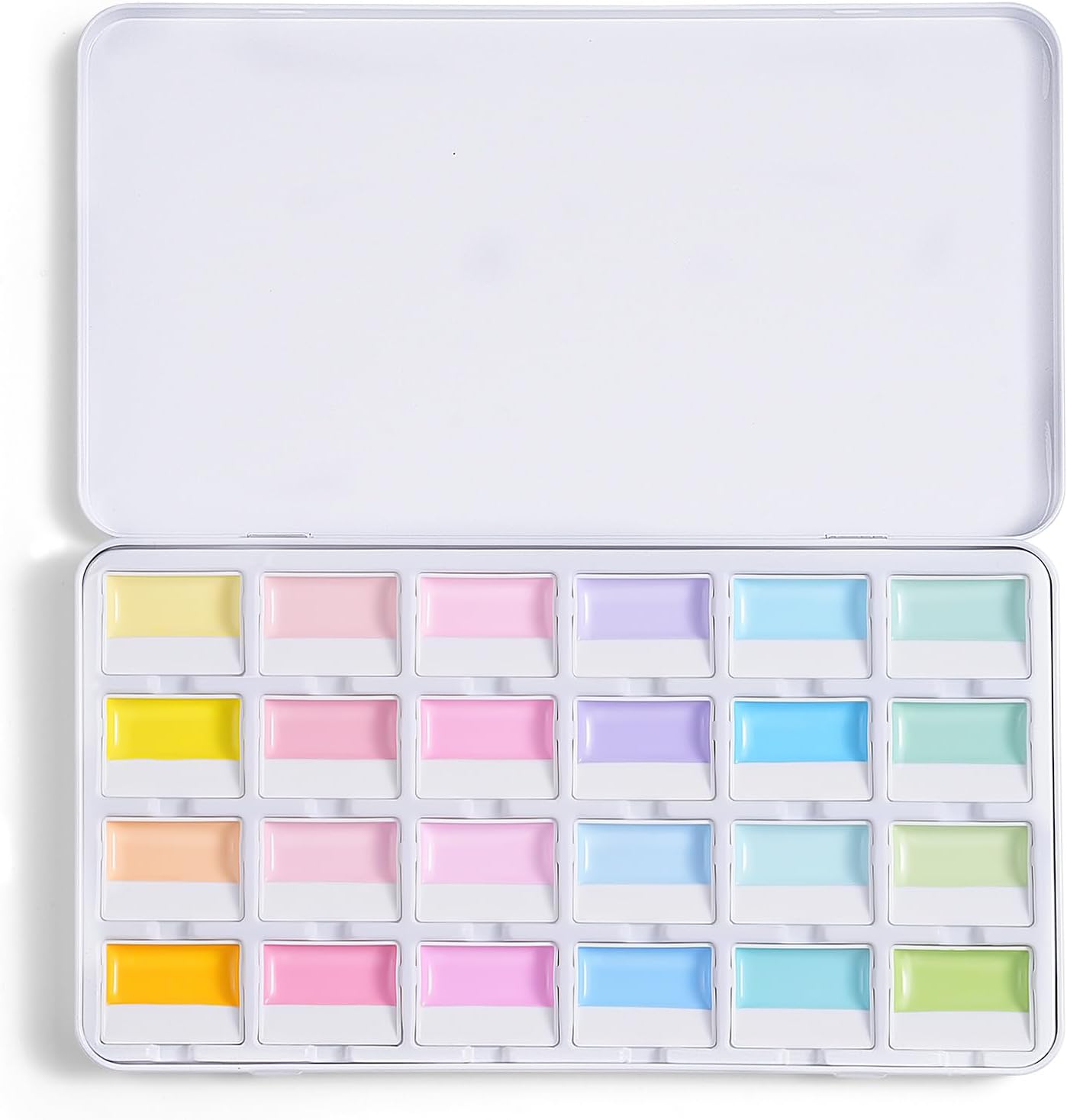 Detalle de Fuumuui CREAMORA 24-Color Opaque Semi-Solid Watercolor Paint Set