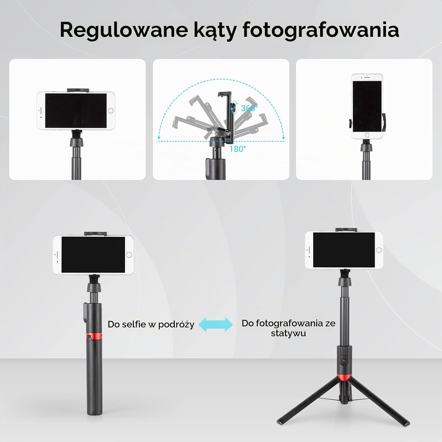 Detalle 2 de SMALLRIG ST20 3375B / 3375-CF – statyw selfie 130 cm z pilotem Bluetooth