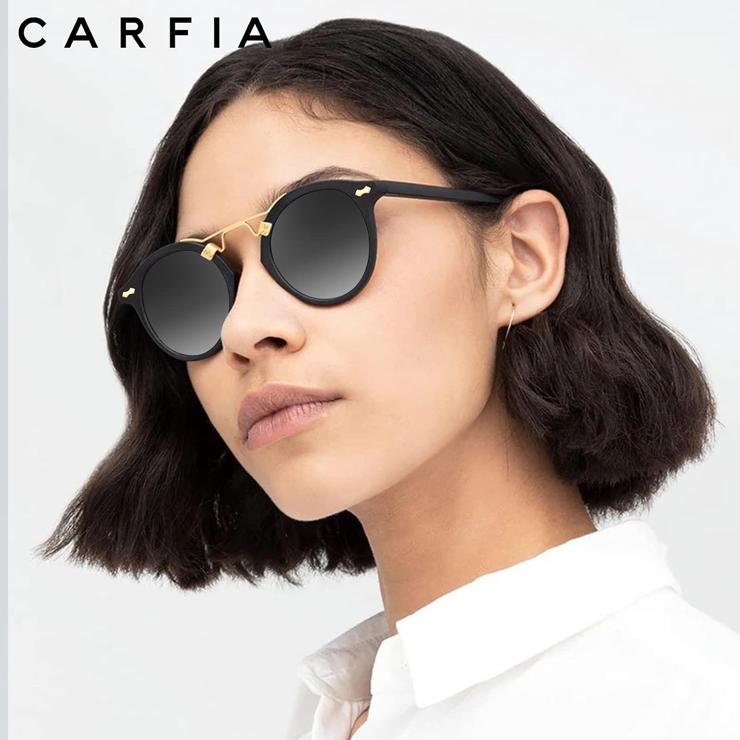 Detalle 2 de CARFIA damskie okulary przeciwsłoneczne polaryzacyjne UV400 do wąskiej twarzy