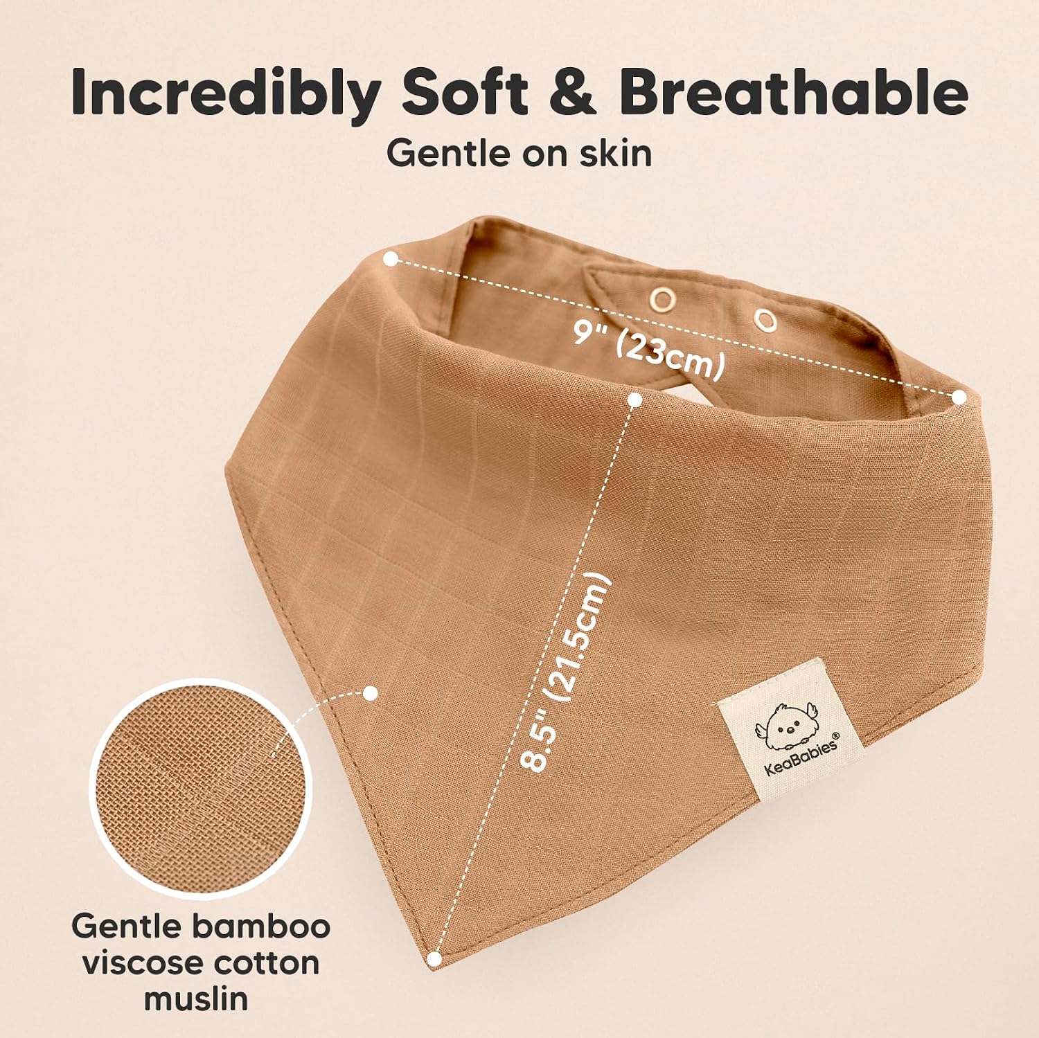 Detalle de 8er-Set Musselin Baby Lätzchen Mirage – Bandana-Lätzchen aus Baumwolle und Bambusviskose für Jungen und Mädchen