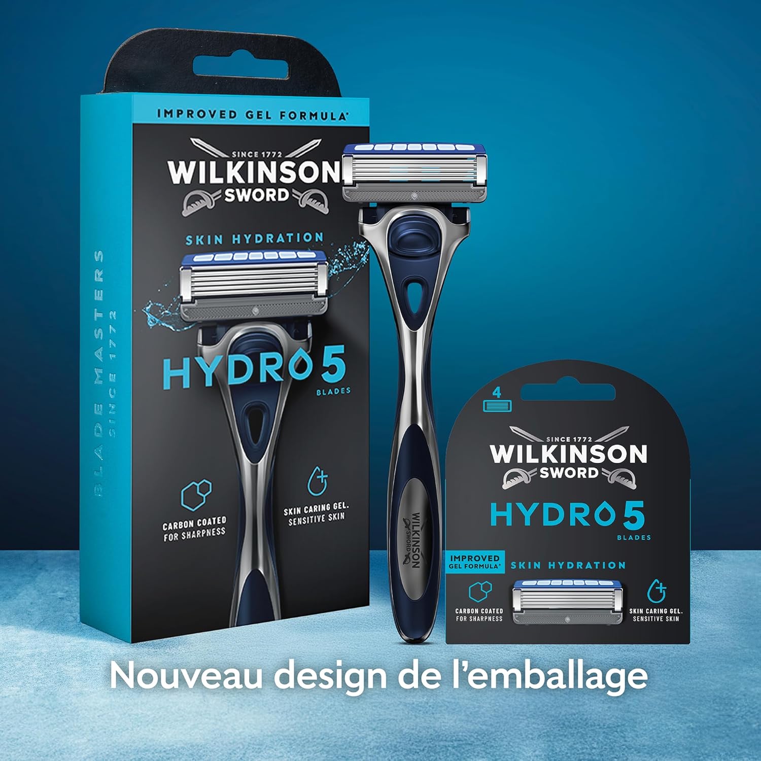 Thumbnail 6 de Hydro 5 de Wilkinson Sword — pack de 16 recharges avec hydratation et revêtement carbone