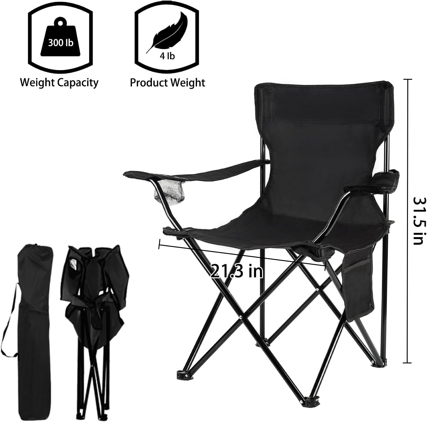 Detalle de Damei Century 4-Pack Folding Camping Chair for Beach
