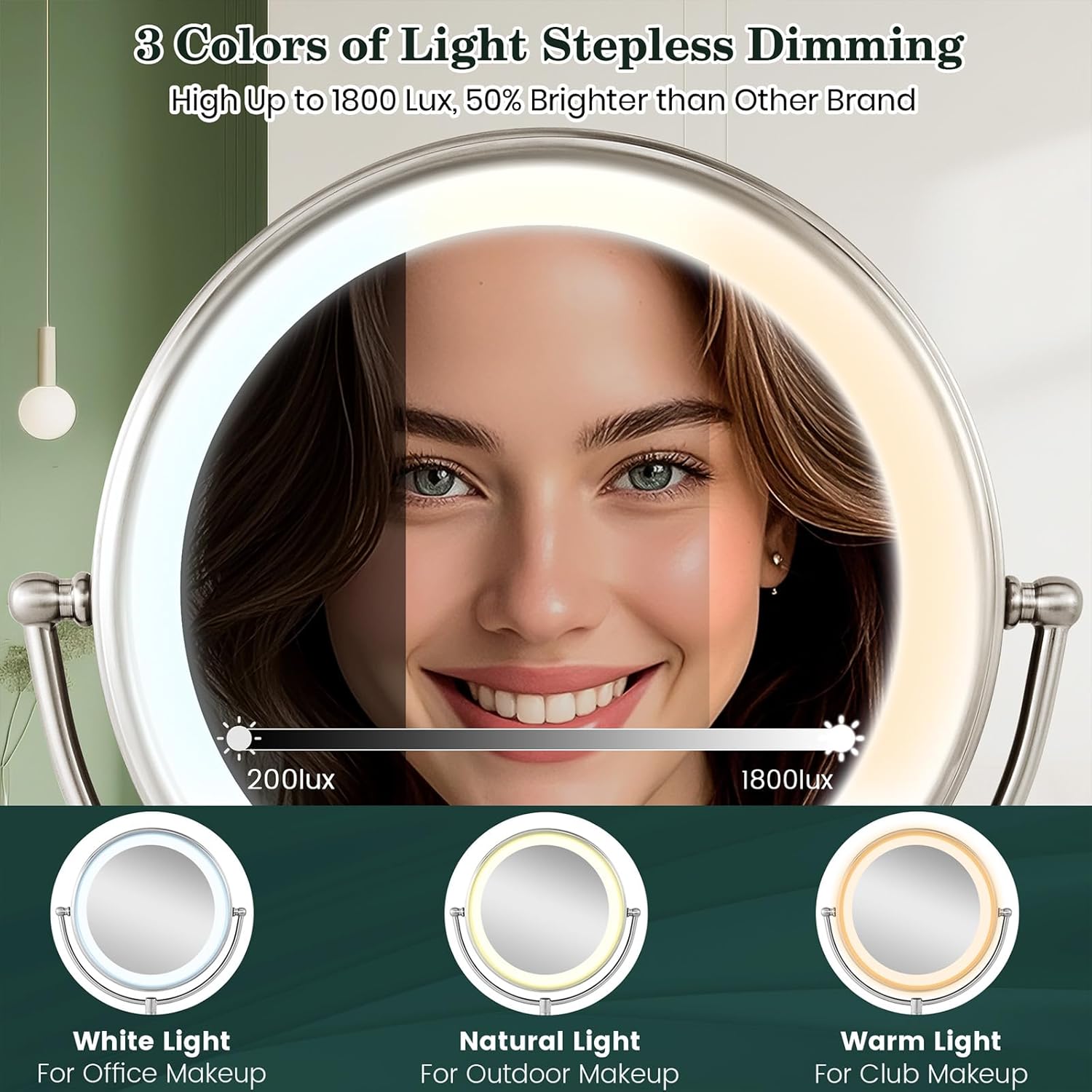 Detalle 2 de VESAUR 11.8" Lighted Makeup Mirror with 96 LEDs