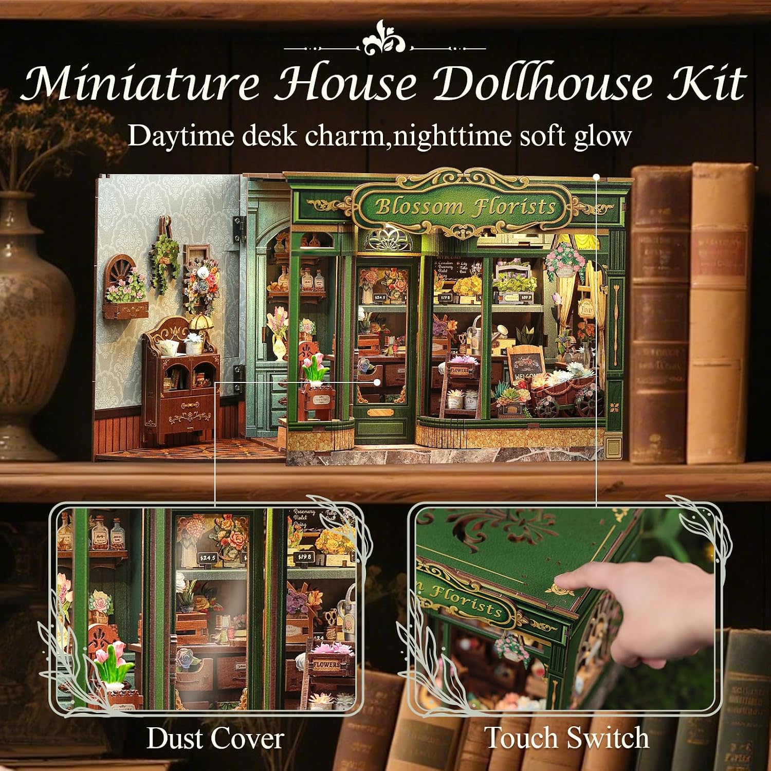 Detalle 2 de CUTEBEE Kit Rincón de Libros Casa en Miniatura