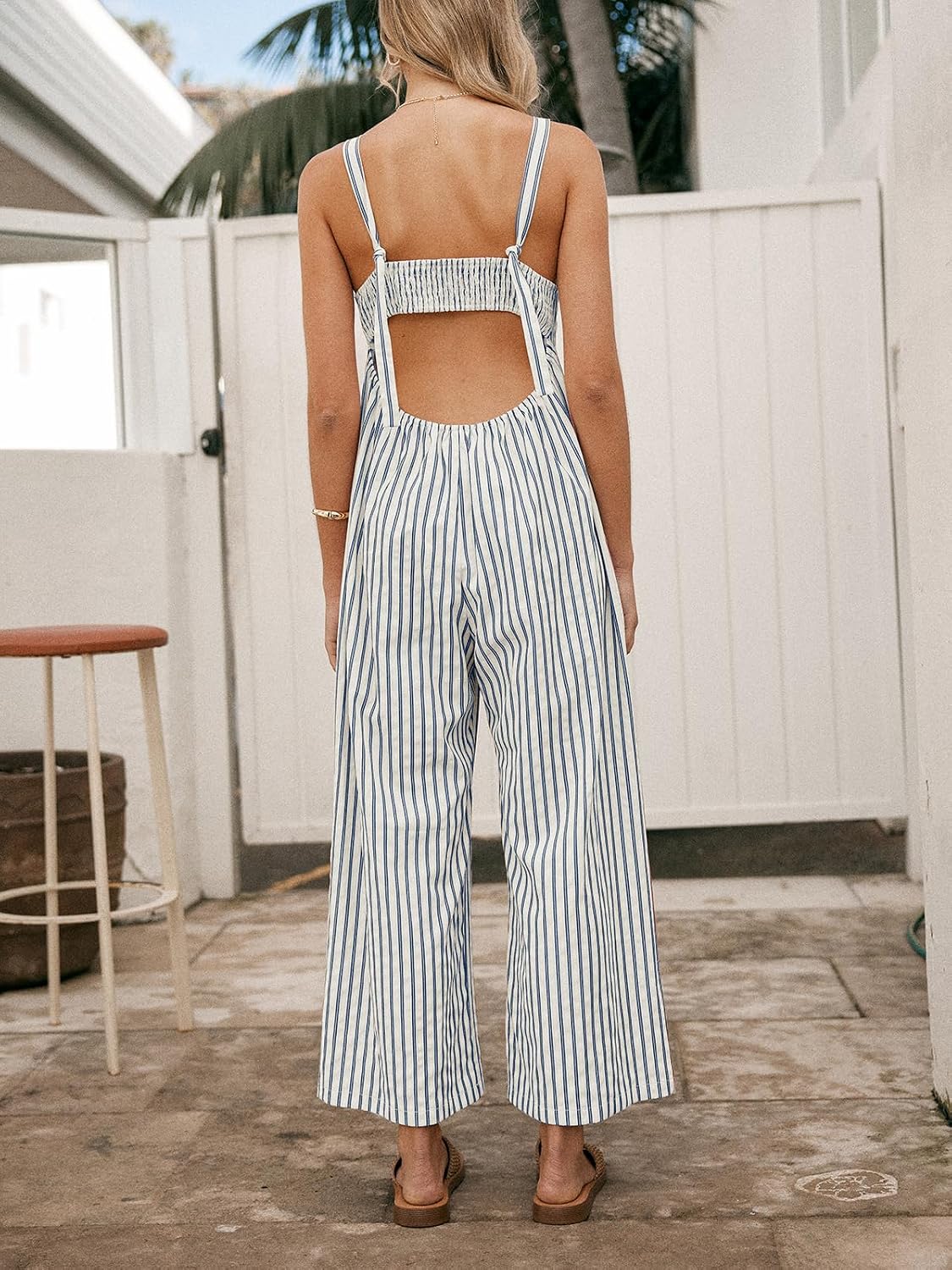 Detalle de CUPSHE Maxi tuta da donna a righe XXL