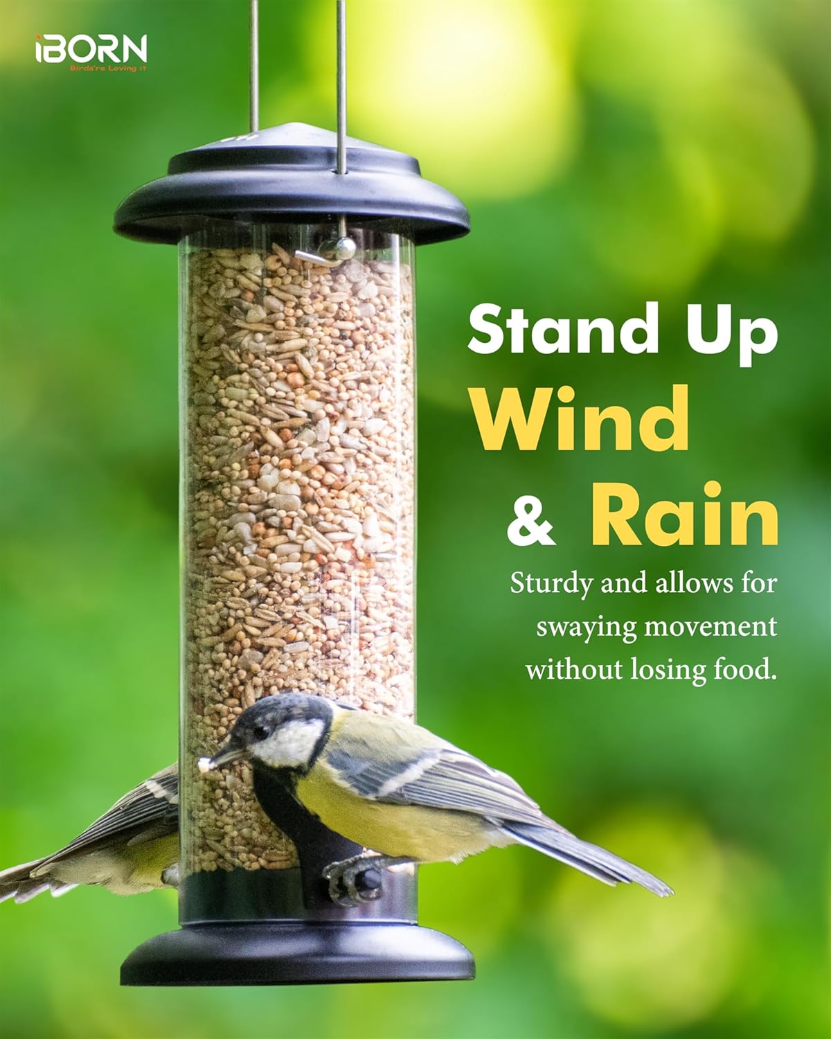 Thumbnail 1 de iBorn Metal Bird Feeder 8 Inch