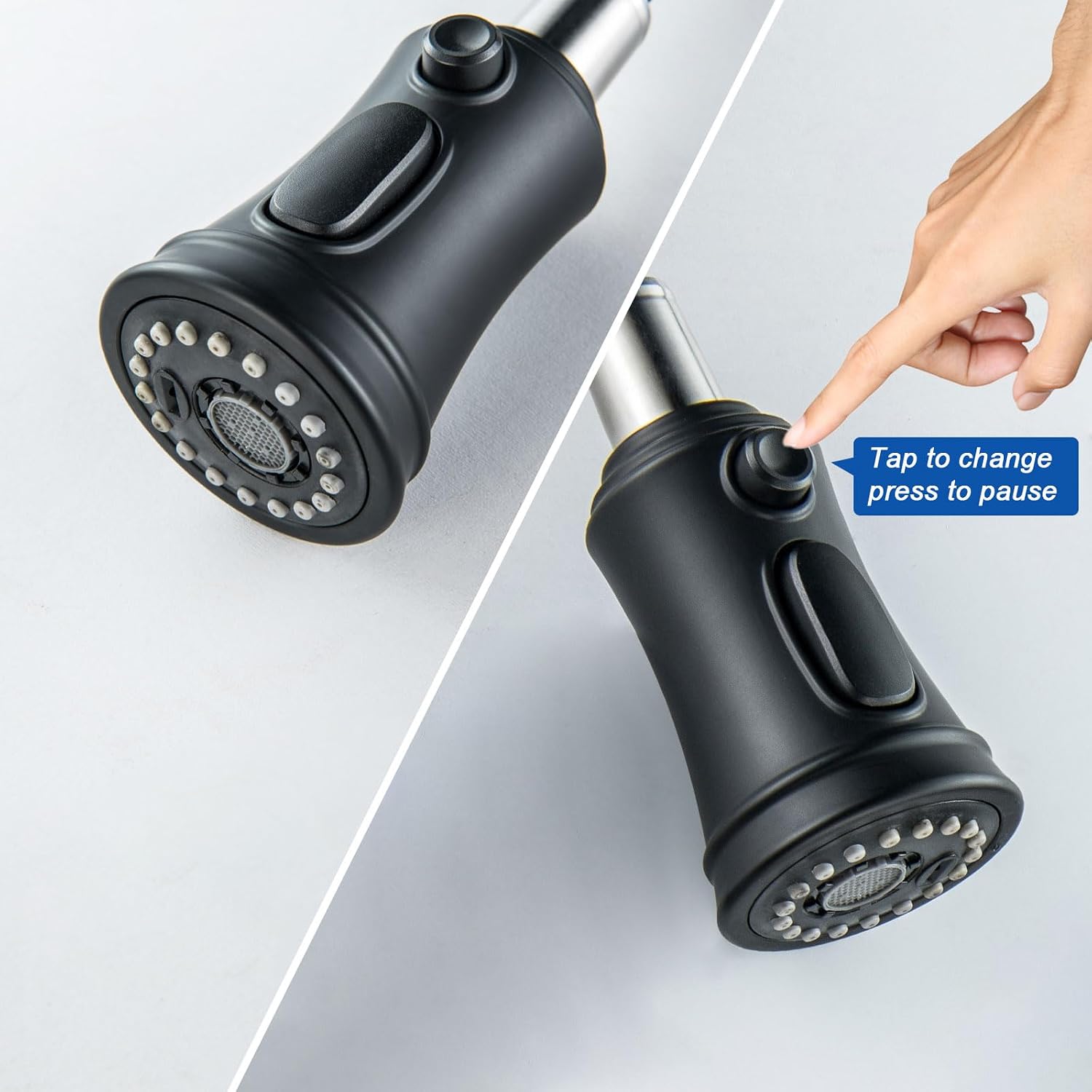 Detalle de Vintage Kitchen PsycheCove Faucet: 360° Swivel, 3 Spray Patterns, Matte Black