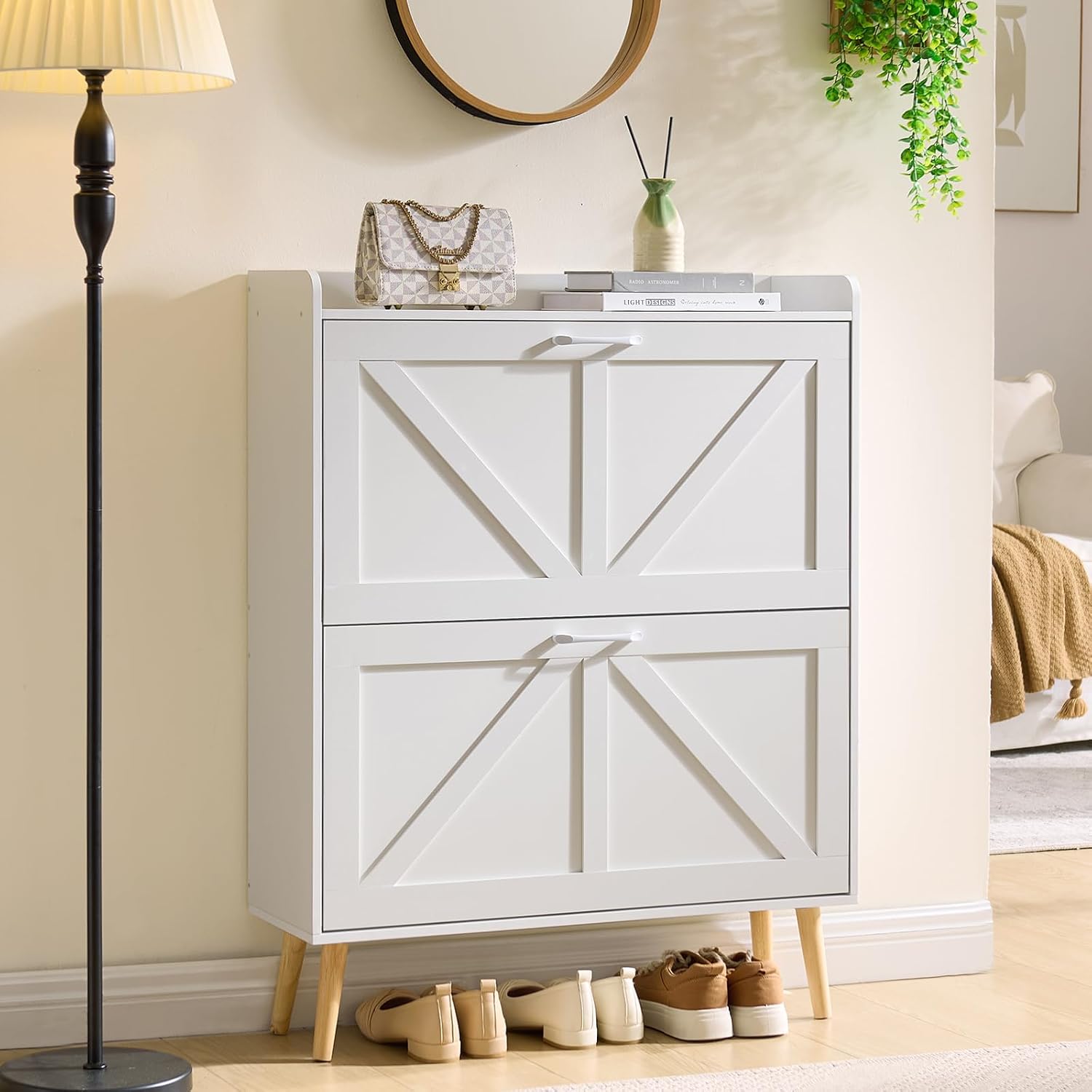Thumbnail 6 de LEYAOYAO Shoe Cabinet with 2 Flip Drawers