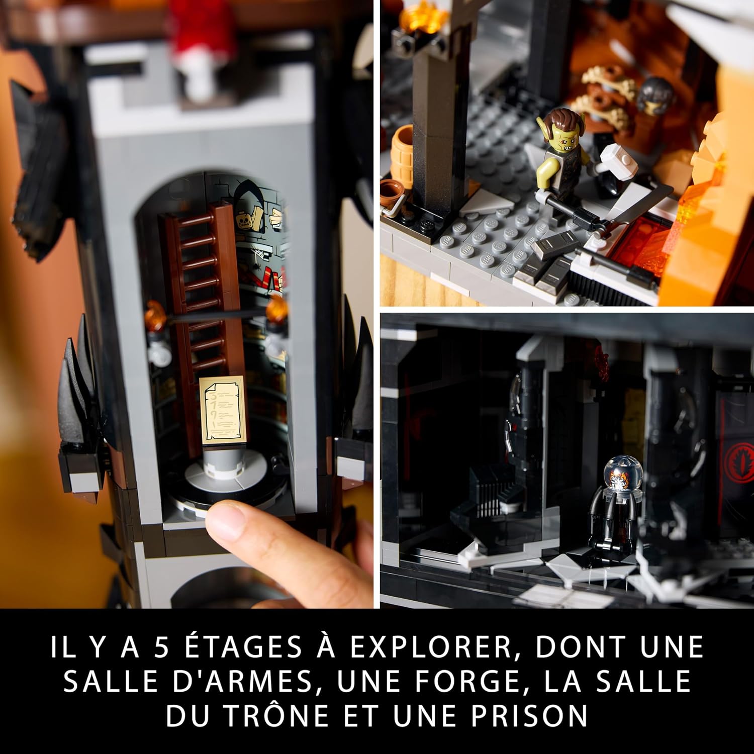 Detalle 2 de LEGO Icons Barad-dûr (Le Seigneur des Anneaux) 10333 : le set de forteresse pour adultes