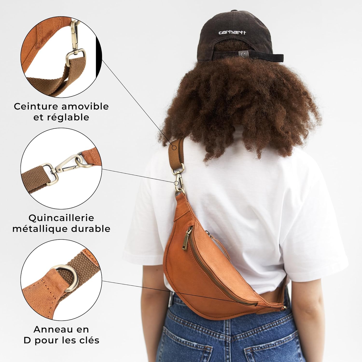 Thumbnail 4 de Berliner Bags Kai Sac Banane cuir marron ⚙