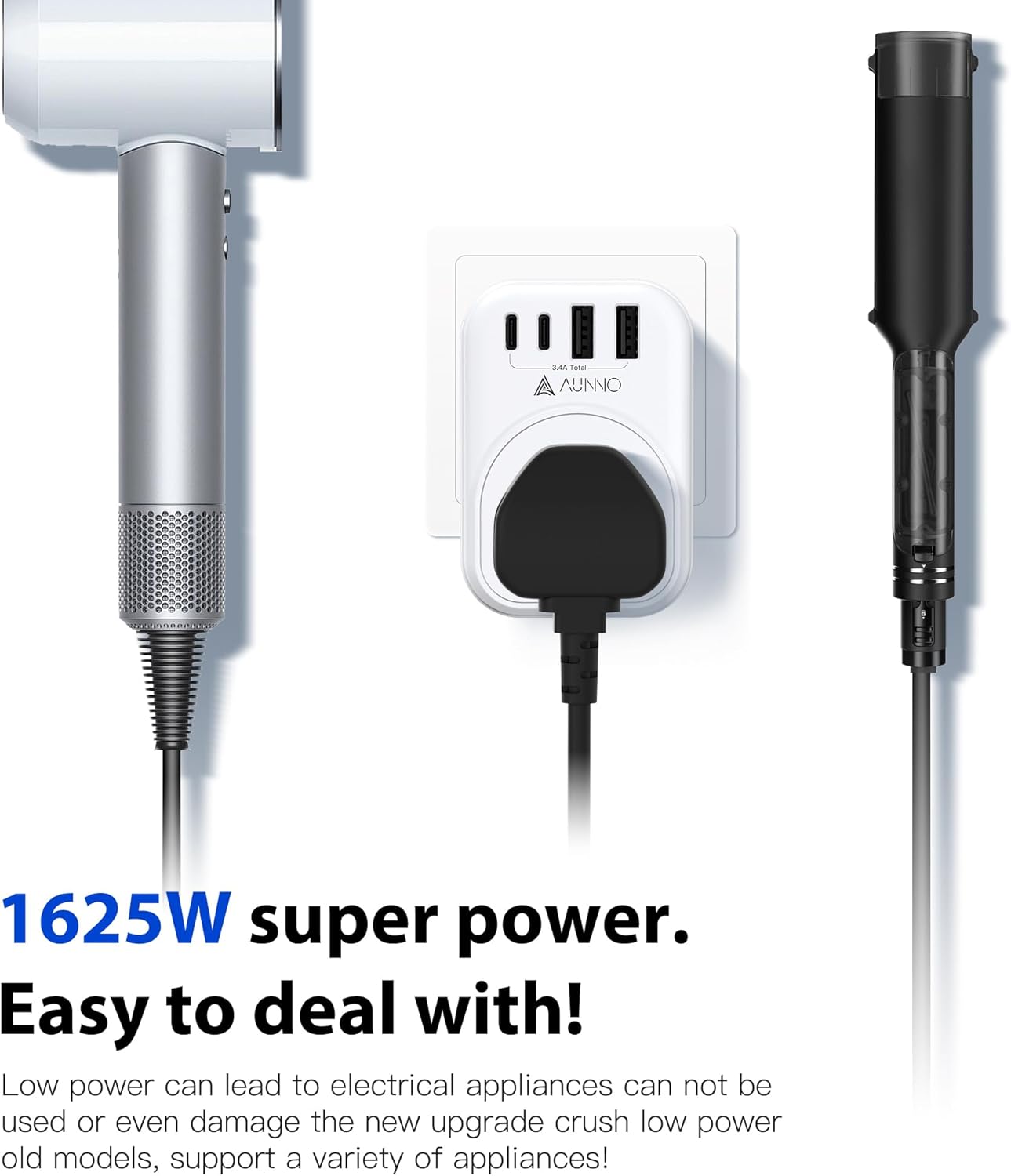 Thumbnail 6 de AUNNO UK to US Plug Adaptor (Type B) with 20W Charging and 4 USB Ports