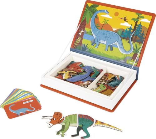 Detalle de Janod Magneti'Book Dinosaures – Jeu Magnétique éducatif 50 pièces