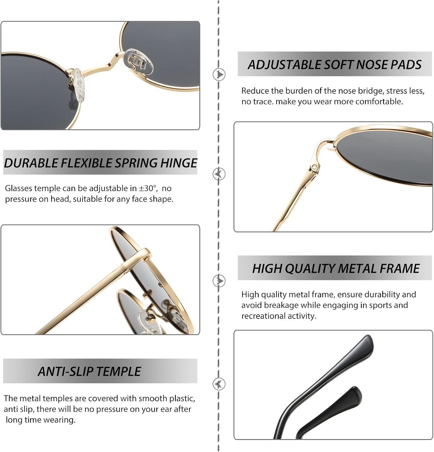 Detalle de Pro Acme Retro Kleine Runde Polarisierte Sonnenbrille – Unisex