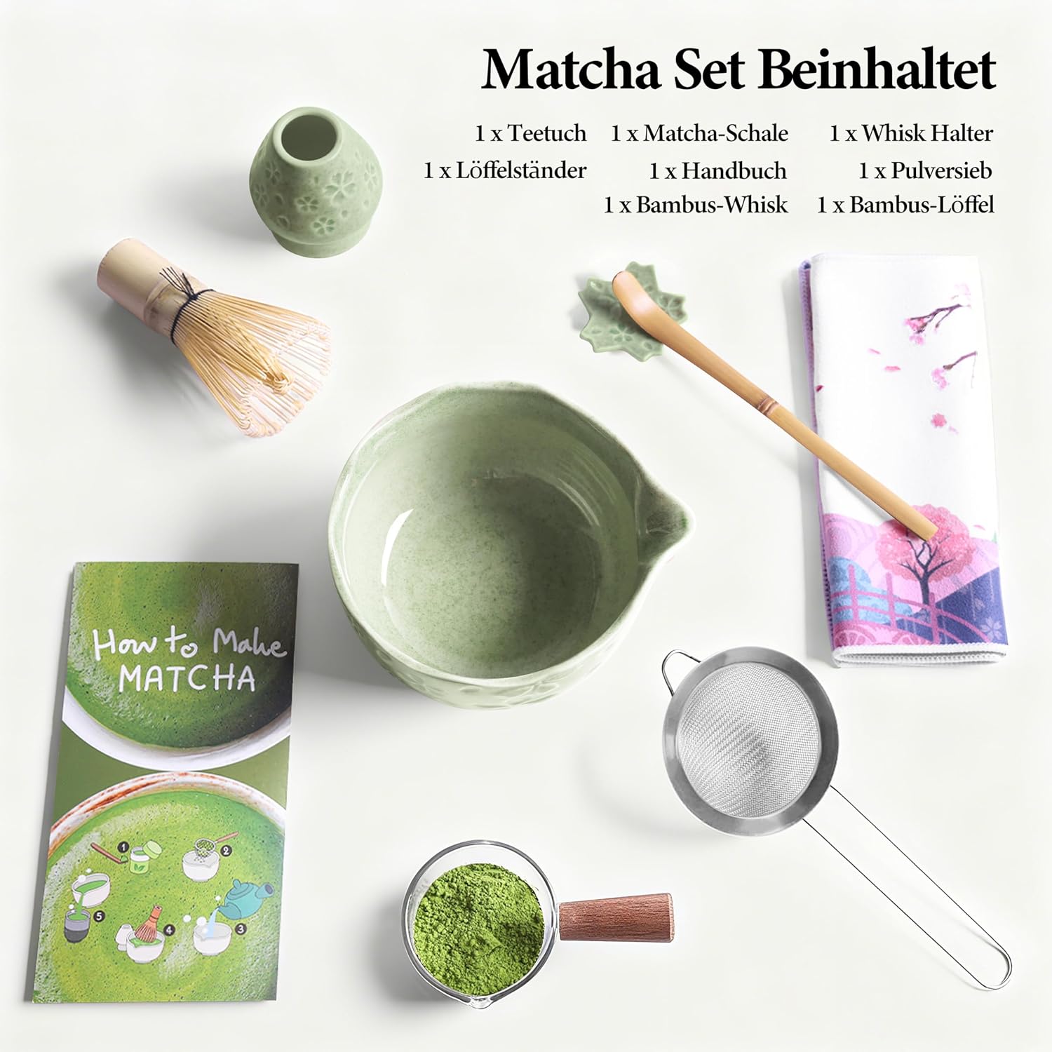 Detalle 2 de Matesen Matcha Set Premium Starter 7-teilig
