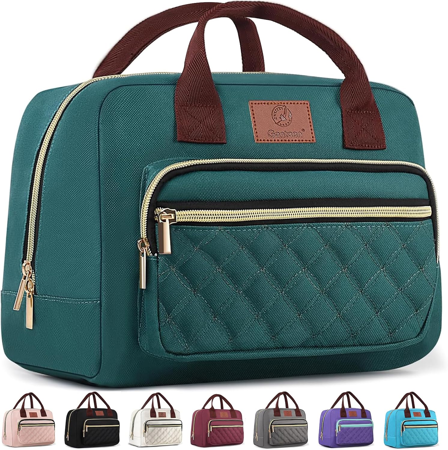 Detalle de Genteen Insulated Lunch Bag, 11.6 x 6.29 x 7.9 Inches