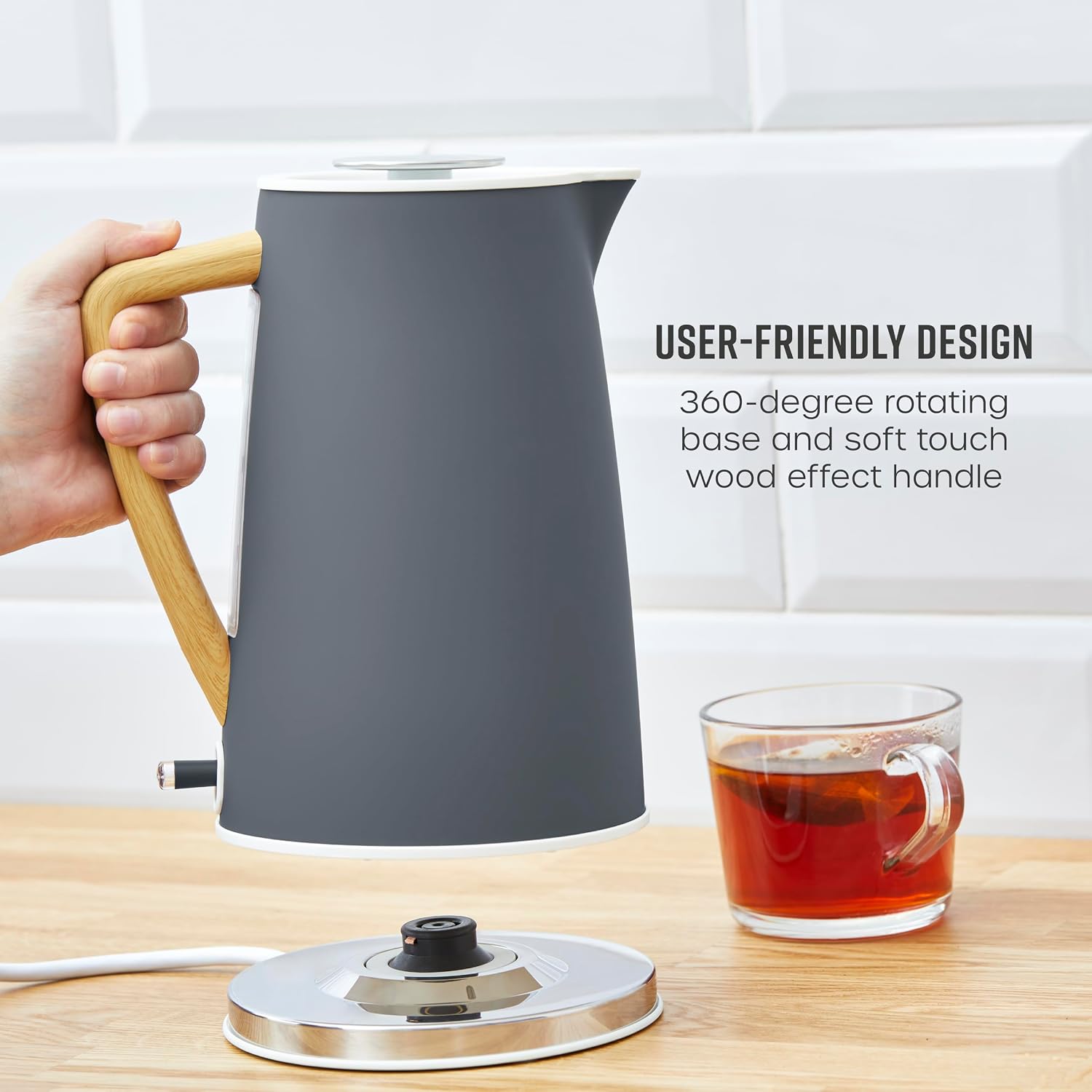 Thumbnail 3 de Swan SK14610GRYN cordless jug kettle 1.7L