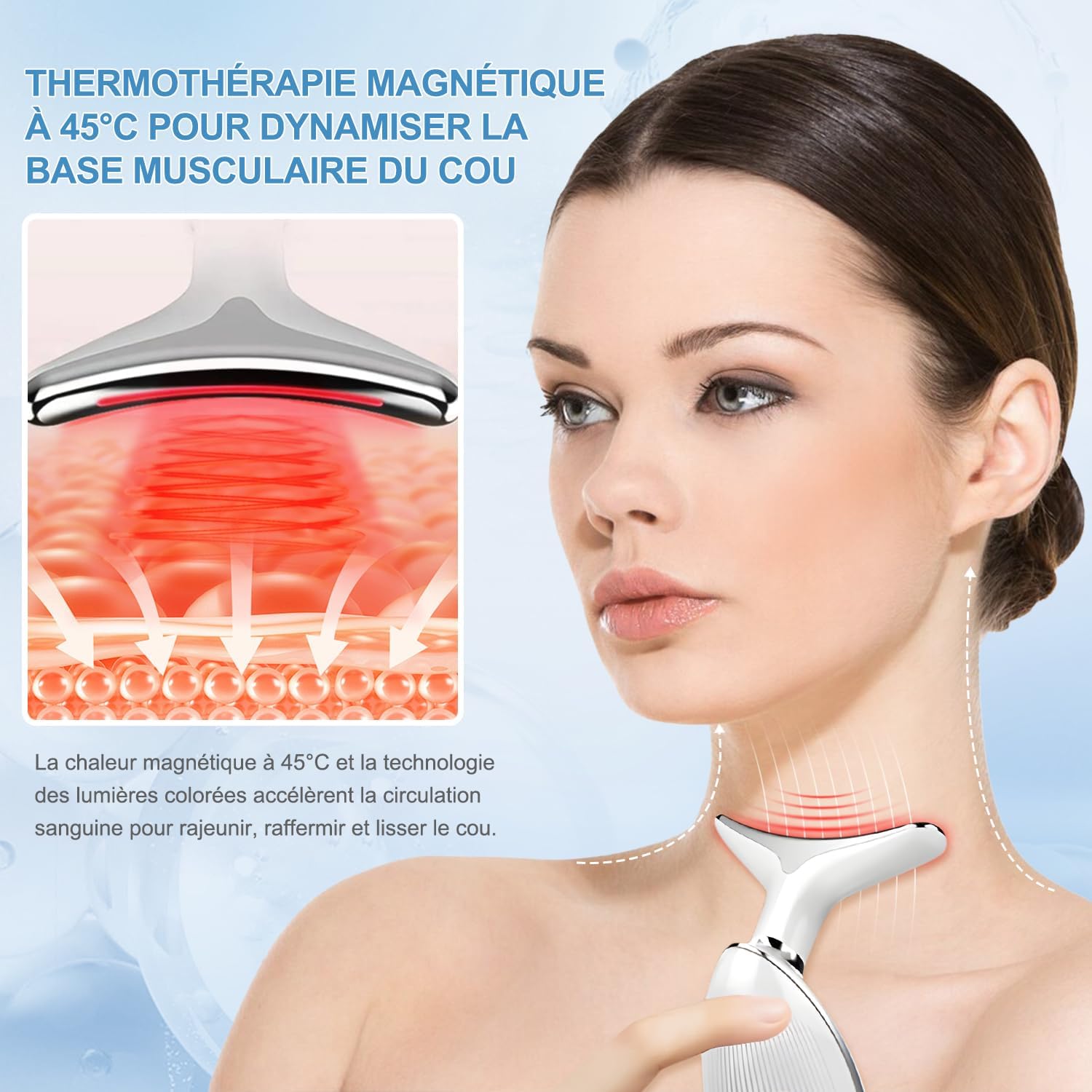 Detalle 2 de Appareil anti-rides visage 3 modes EMS, chauffant 45°C