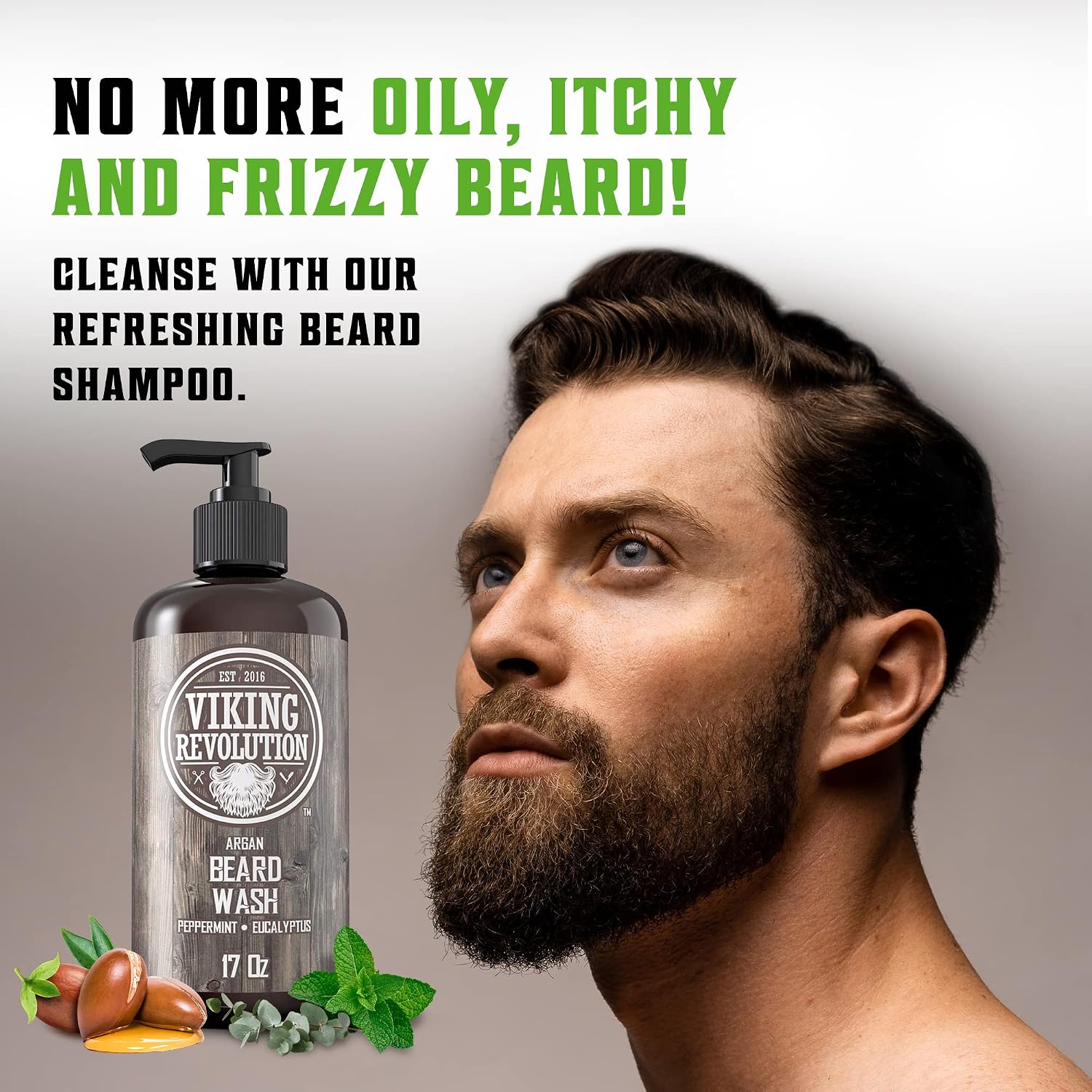 Thumbnail 2 de Viking Revolution Beard Wash & Conditioner Set with Argan & Jojoba Oils – Softens, Smooths & Strengthens Beard Growth