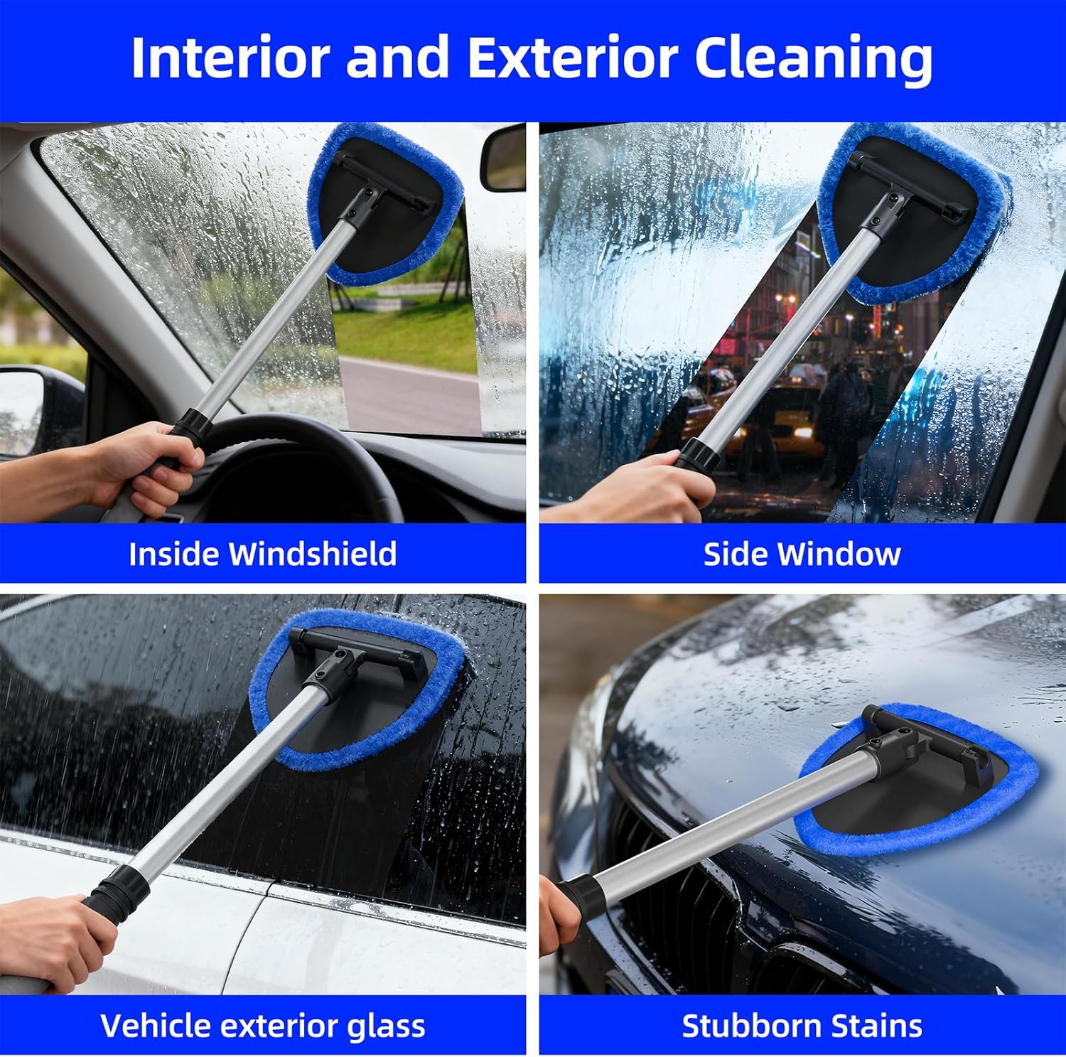Detalle 2 de Desin Windshield Cleaning Tool with 4 Microfiber Pads ⌁ (but must include category emoji)