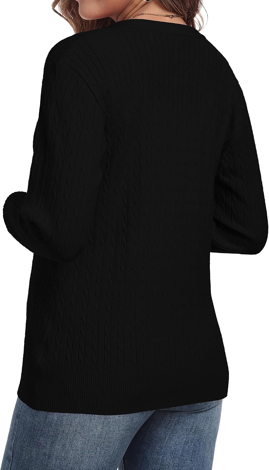 Detalle 1 de YUNDAI Cable Knit V Neck Cardigan