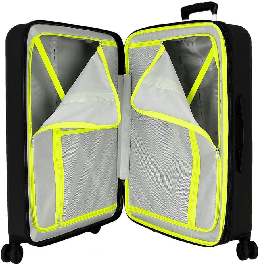 Detalle de Reebok Roxbury Set Valigia Nero 55/70 cm ABS Rigido con Chiusura TSA Integrata – 119,4 L