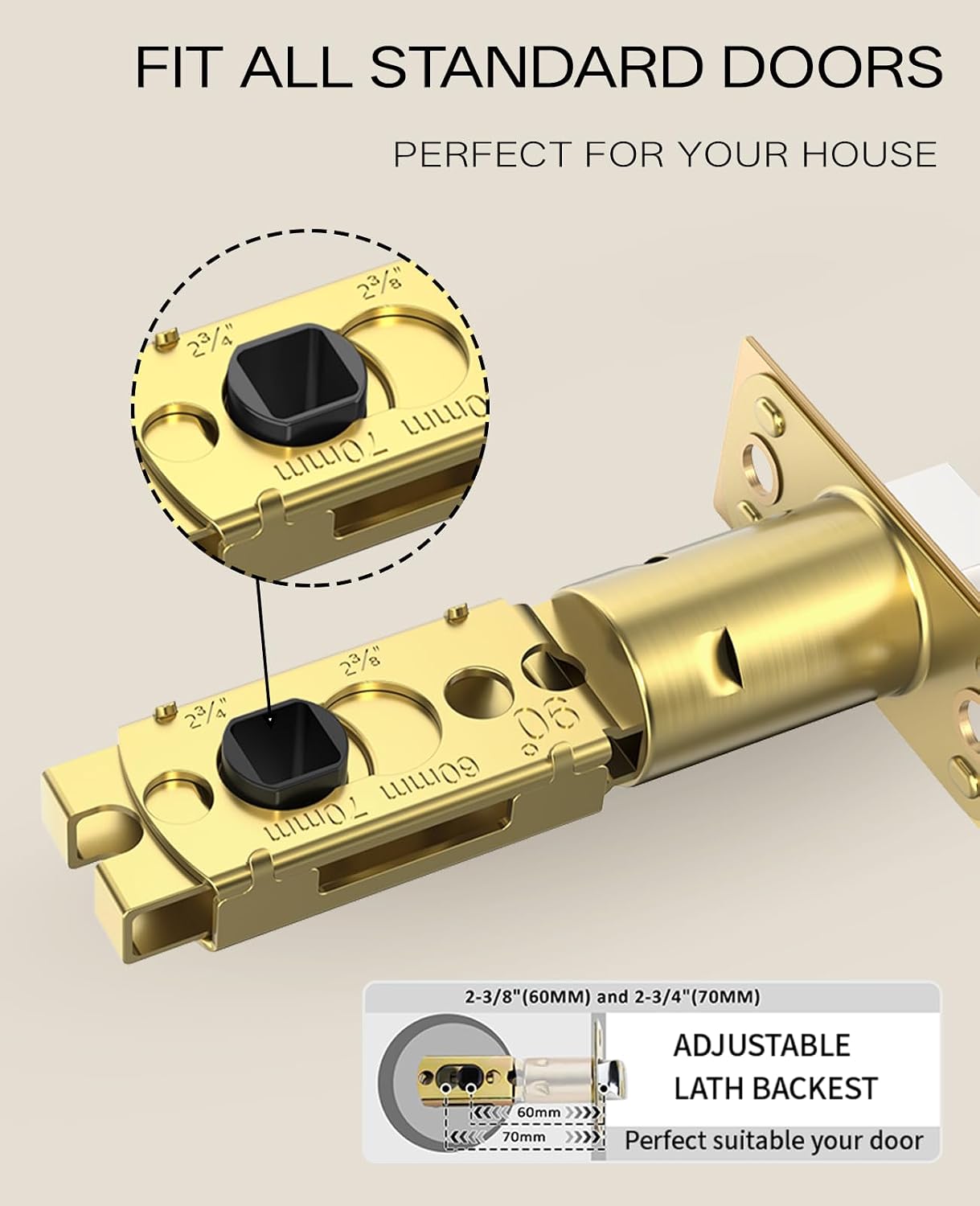 Detalle de Asidrama Interior Door Knobs, Champagne Bronze