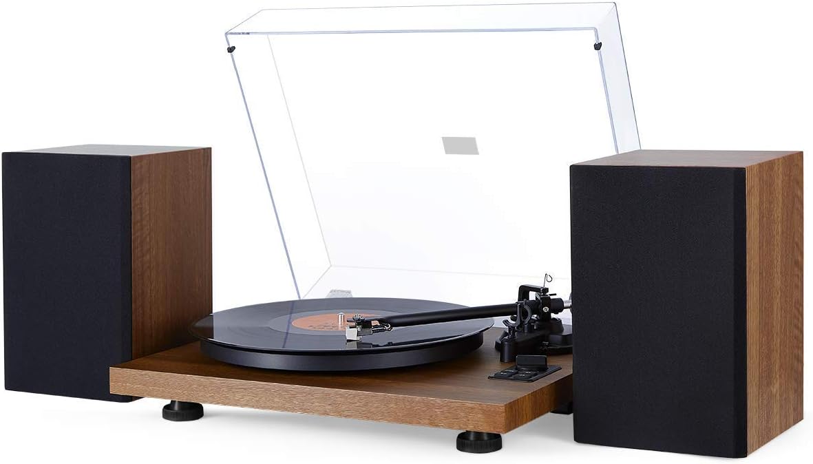 Detalle de 1 BY ONE 471NA-0010 Wireless Turntable with 36 W Speakers, Natural Wood