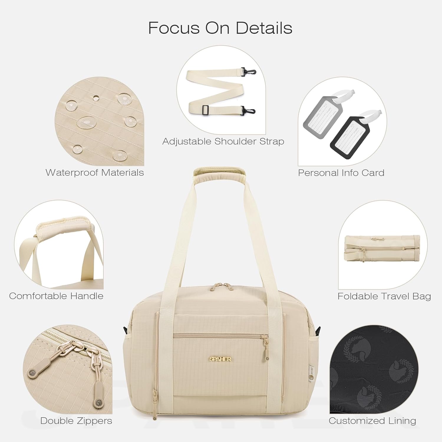 Thumbnail 6 de SPAHER Ryanair Cabin Bag 40x20x25 Foldable Travel Duffle – a compact, versatile carry-on for light travellers