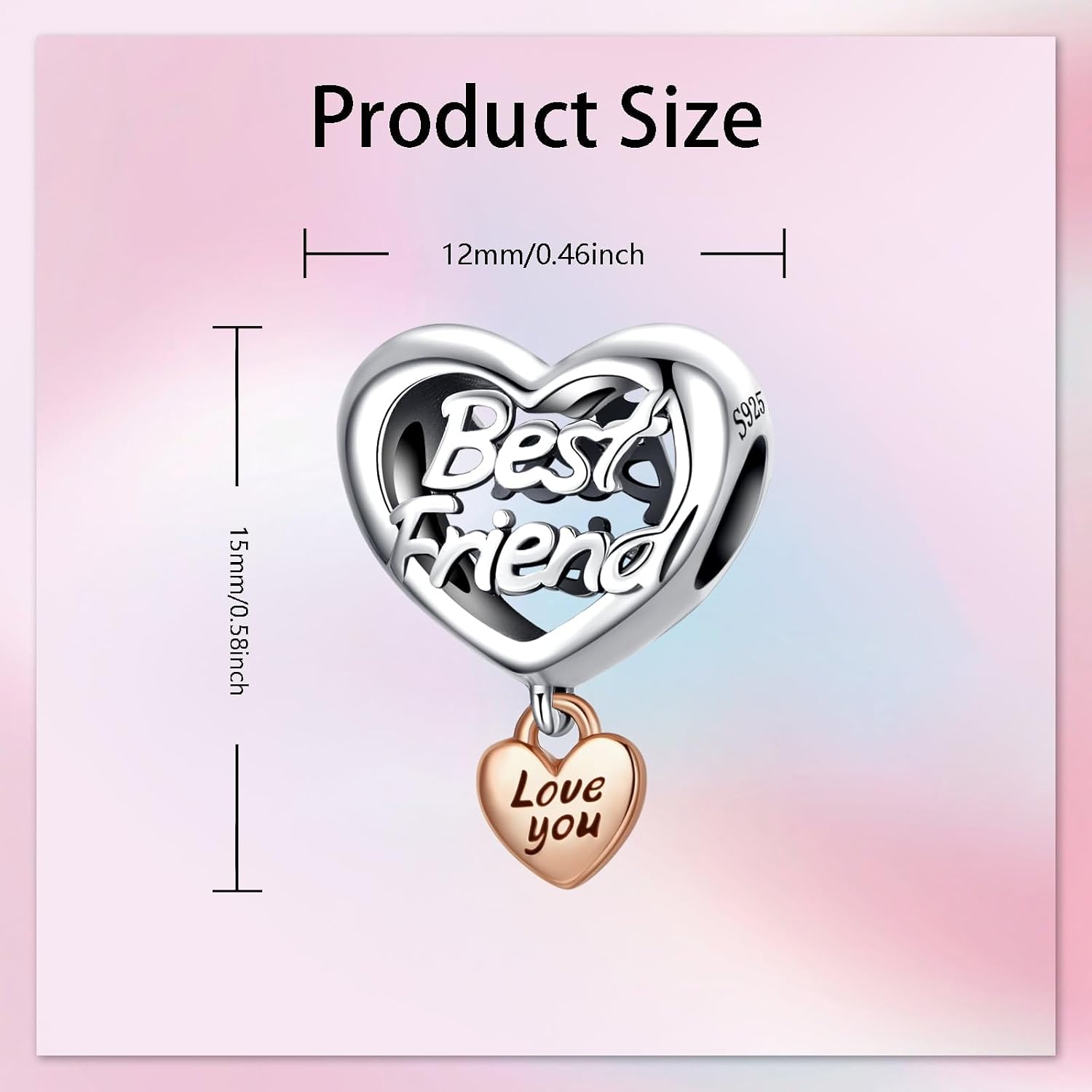 Thumbnail 5 de Alstiva Charm Familie Freundschaft Liebe Silber